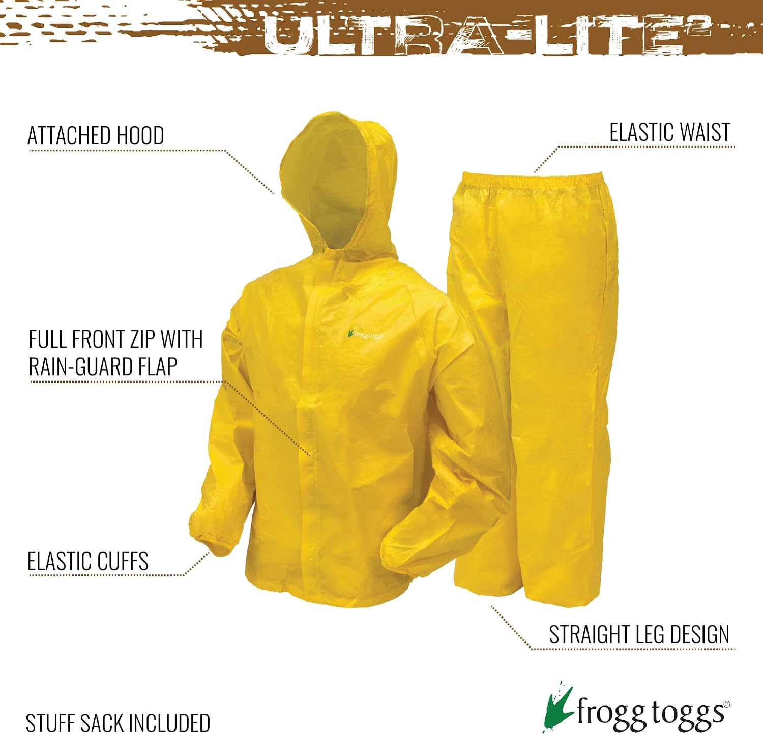 FROGG TOGGS Youth Ultra-Lite2 2-Layer Waterproof Breathable Rain Suit