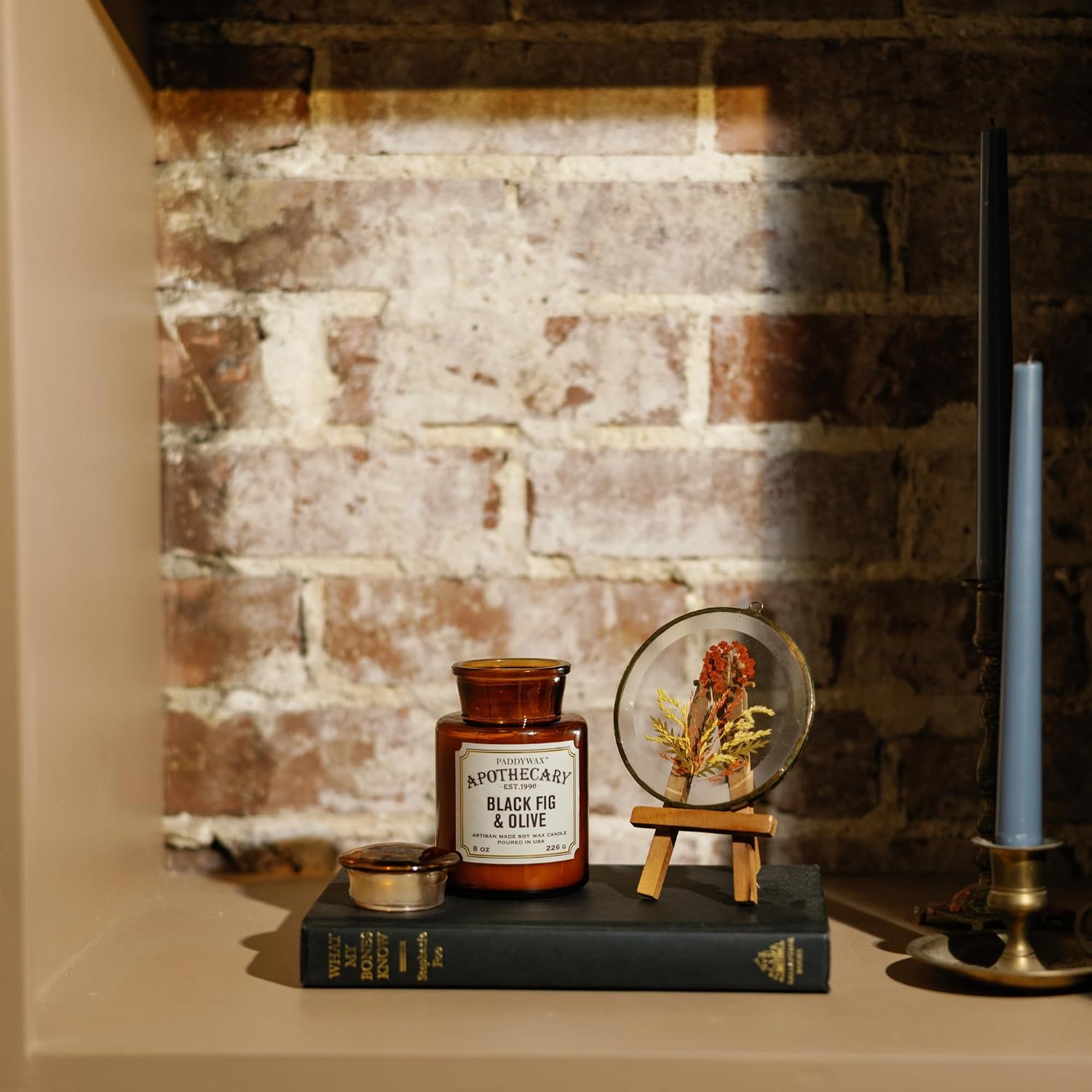 Paddywax Artisan Apothecary Scented Candle, Tobacco & Patchouli, 8 oz | With Lid, Reusable Glass Jar, Clean Burning Soy Candle, Approx. 54 Hour Burn Time