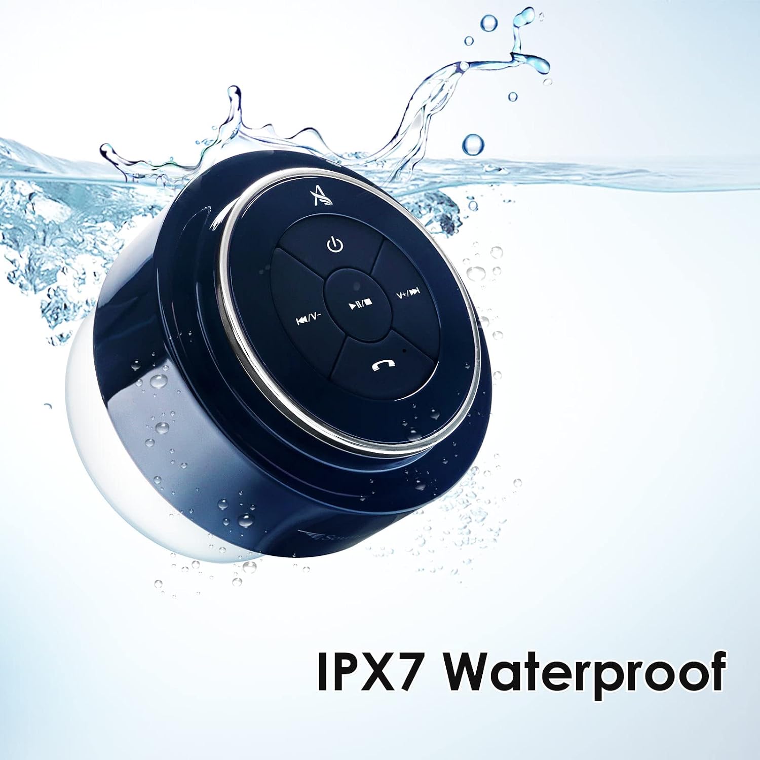 XLEADER, Upgraded, Pro Shower Speaker, Certified IPX7 Waterproof Bluetooth Speaker, with Suction Cup, Silicone Lanyard, 8W Crystal Sound&Rich Bass