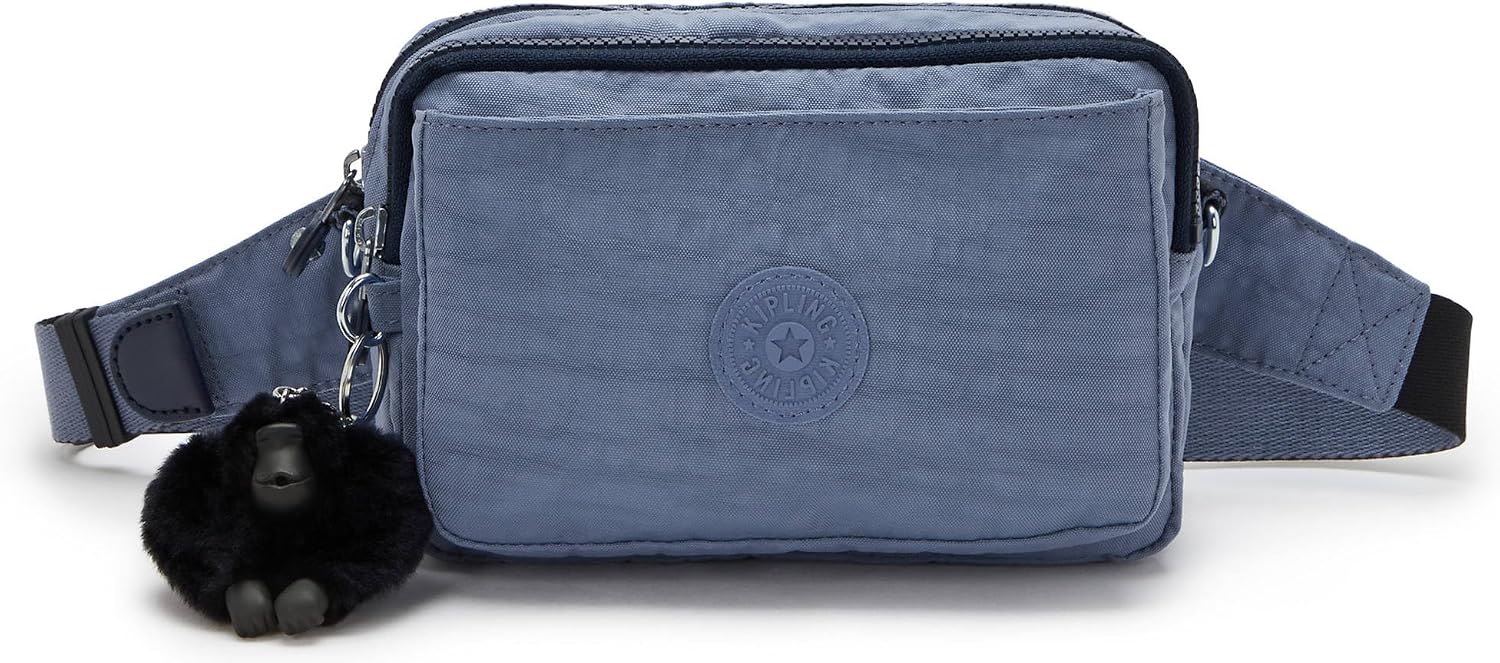 Kipling Women’s Abanu Medium Crossbody Bag, Lightweight, Adjustable Nylon Waist Pack with Multi-Compartment Zip Pockets