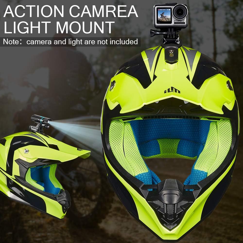 ILM Adult Dirt Bike Helmets ATV Motocross Dirtbike Helmet with Super Soft Liner Camera Mount for Men Women Motorcycle Dual Sport DOT Model-216 (Red