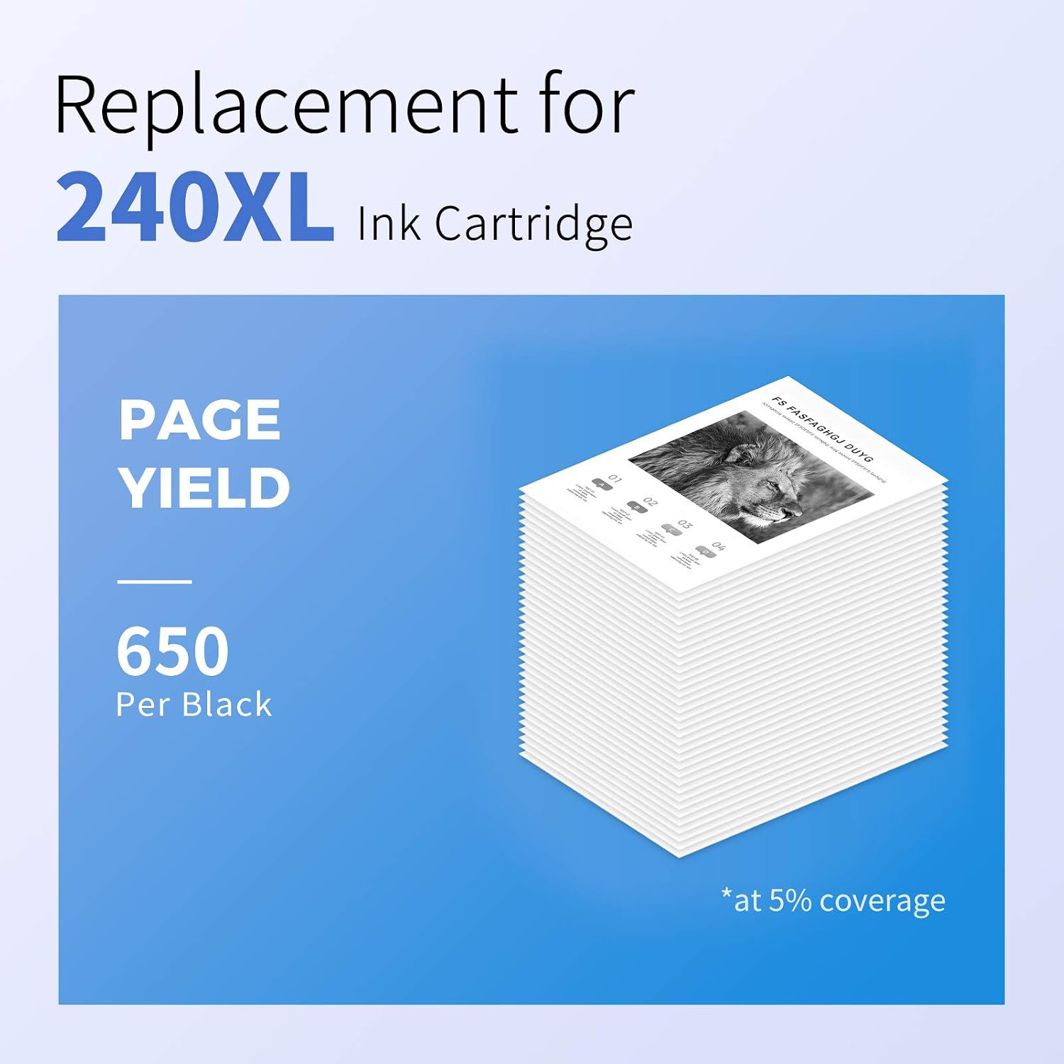 240XL Black Ink Cartridge Replacement for Canon 240xl 240 PG-240 XL PG240XL for Canon MG3620 Ink Cartridges PIXMA MG3600 MG3520 MG3222 TS5120 TS5100