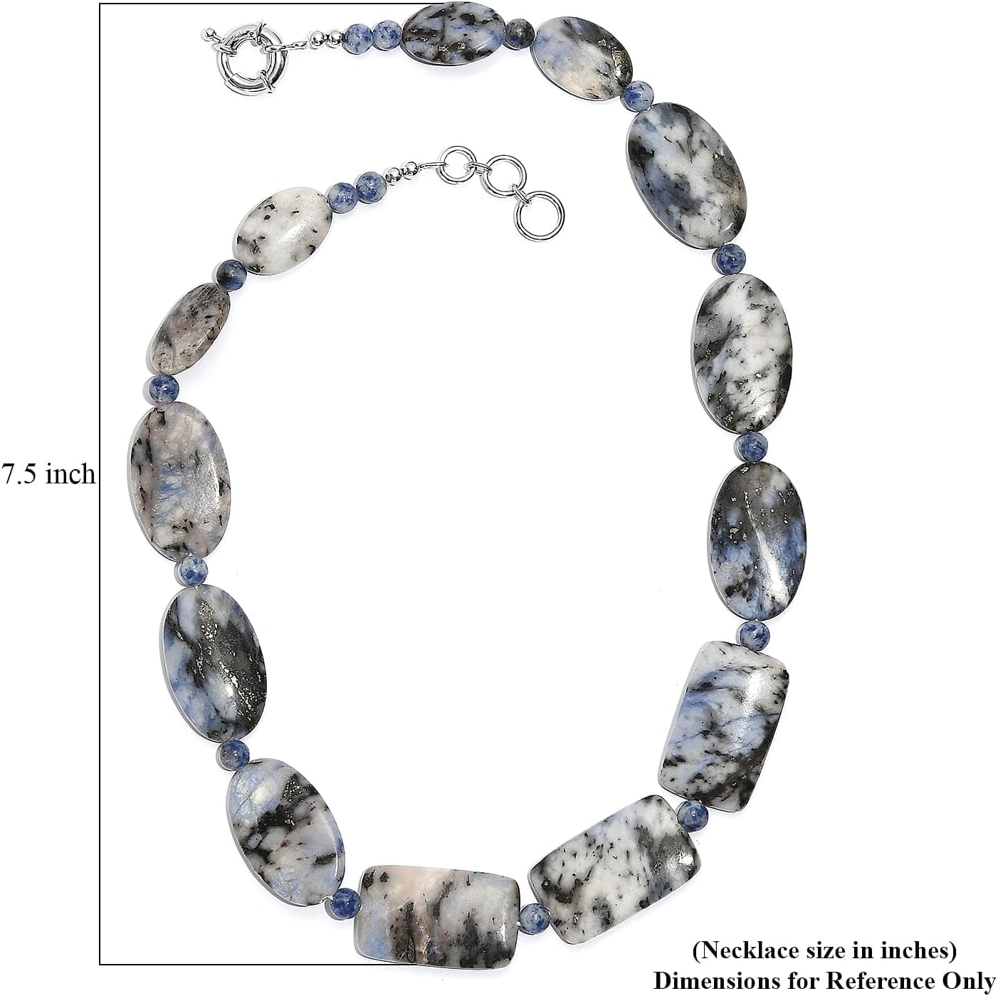 Sodalite 380.00 ctw Beaded Necklace in Platinum Over 20 Inches