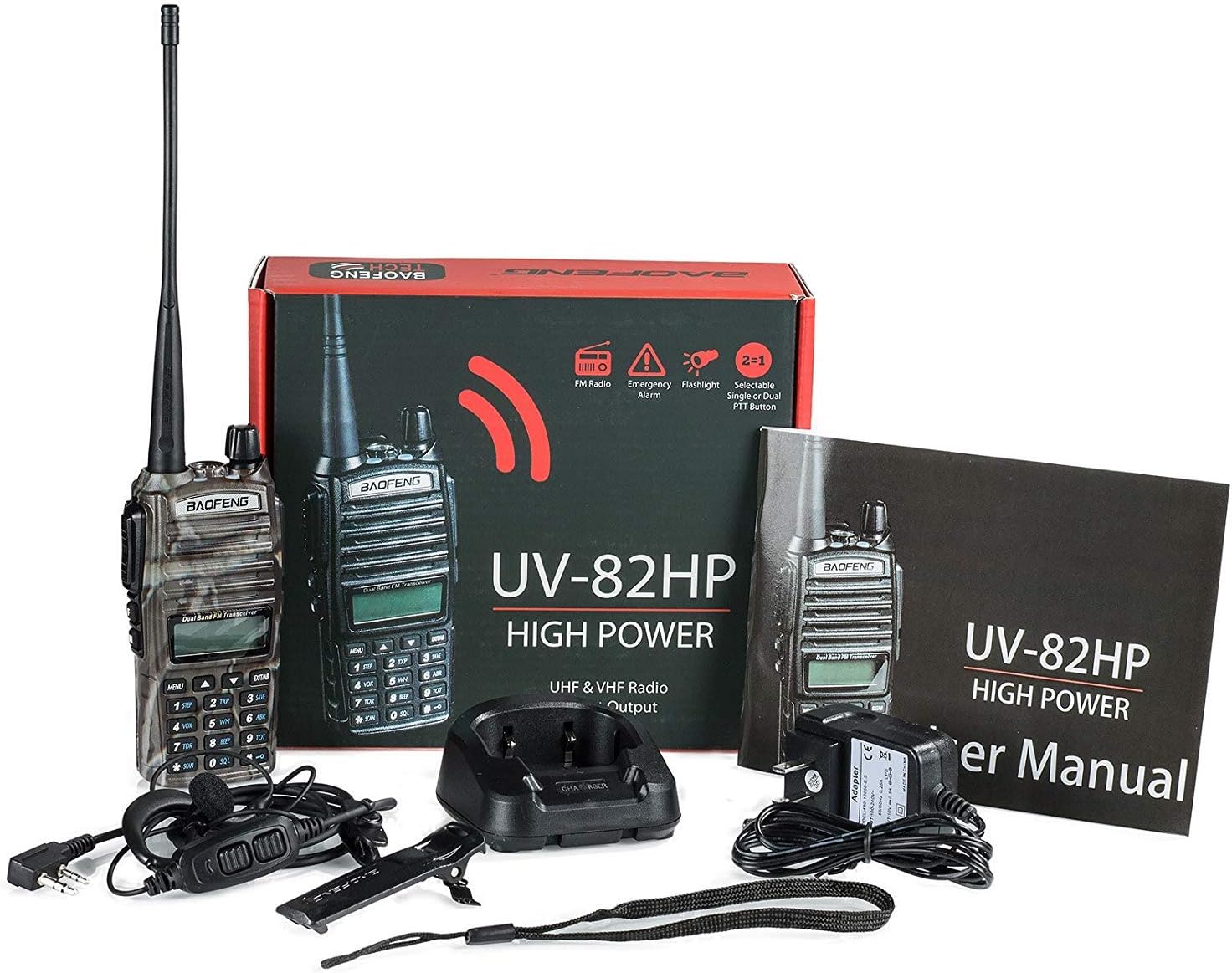 BaoFeng UV-82HP High Power Dual Band Radio: 136-174mhz (VHF) 400-520mhz (UHF) Two-Way Radio