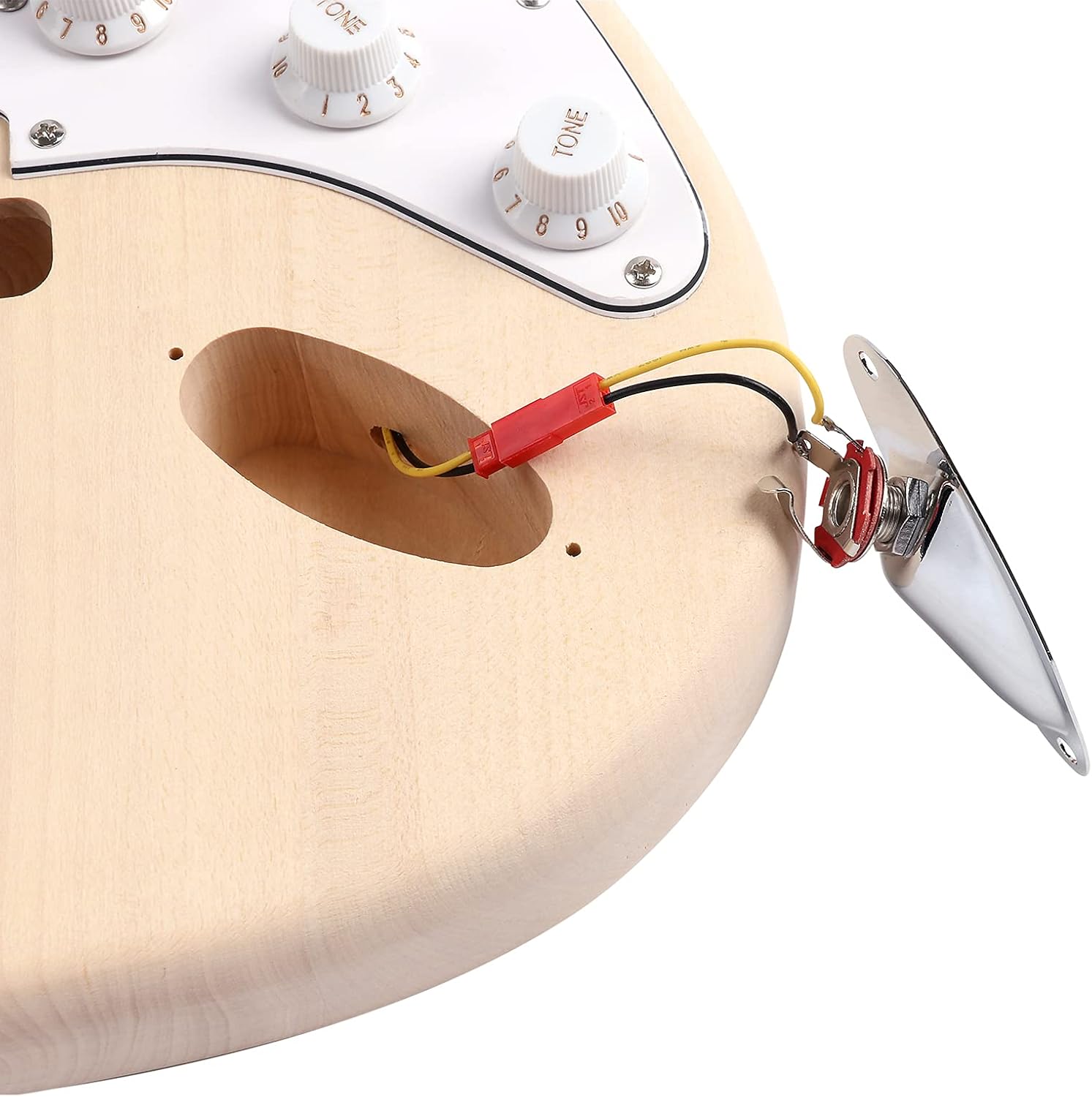 DIY Electric Guitar Kit Beginner Kit Right Handed Basswood Body | Hard Maple Neck, Engineered Wood Fretboard, 6 String, Build Your Own Guitar