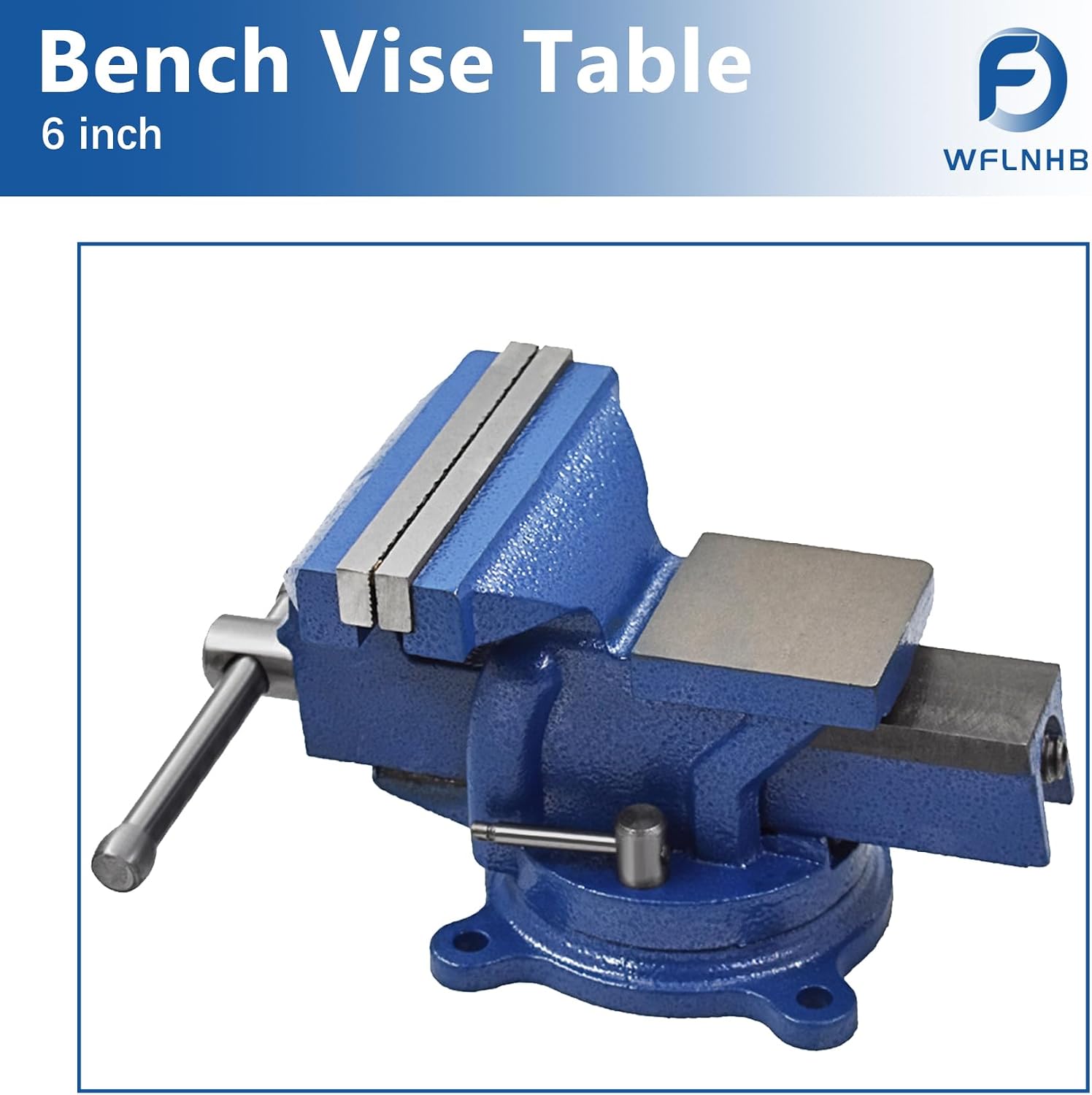 WFLNHB 6" Bench Vise Table Top Clamp Press Locking Swivel Base Heavy-Duty for Crafting Painting Sculpting Modeling Electronics Soldering Woodworking