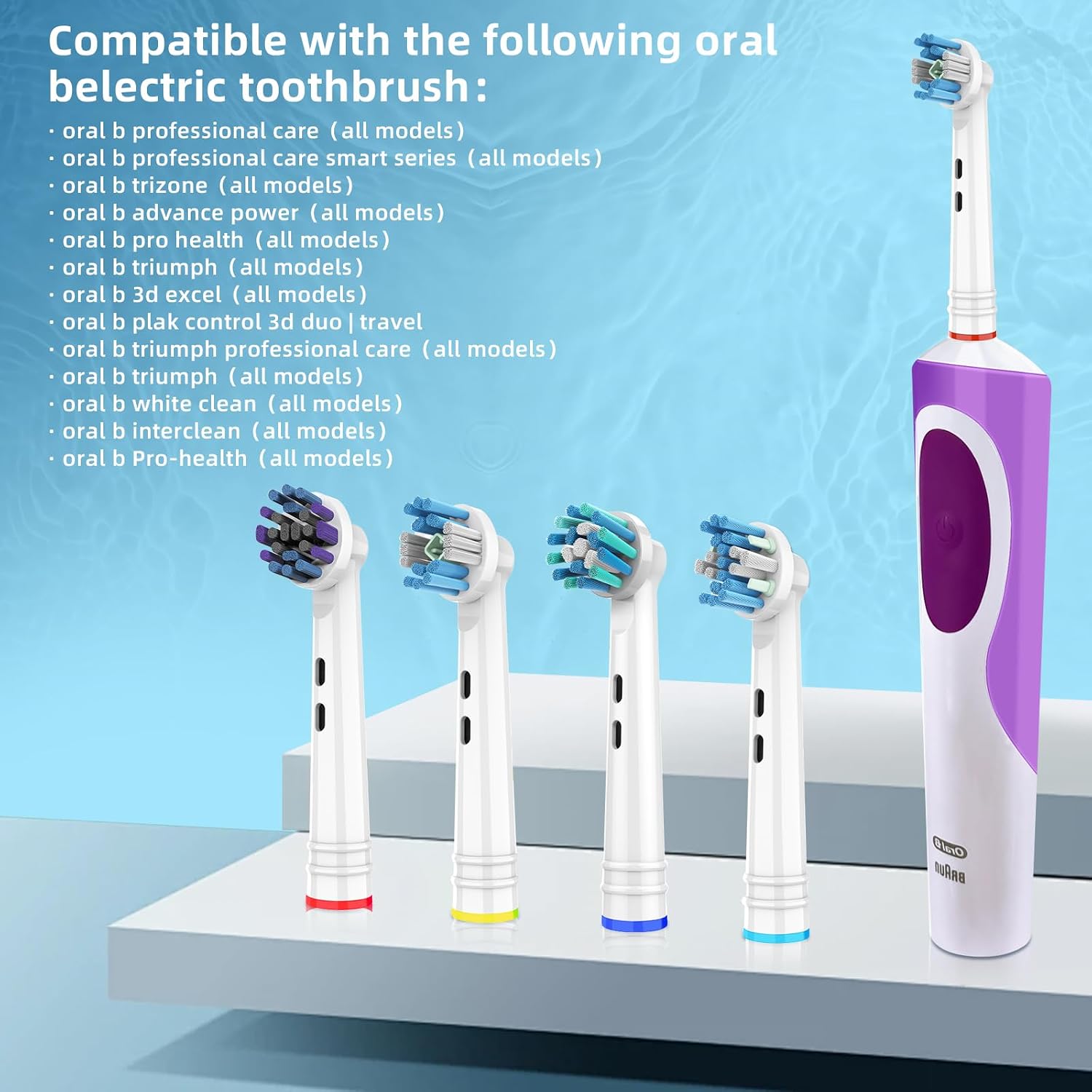 Electric Toothbrush Replacement Heads 16 Pack/Compatible Oral B Braun Replacement Brush Heads/Compatible Oral B Replacement Brush Heads