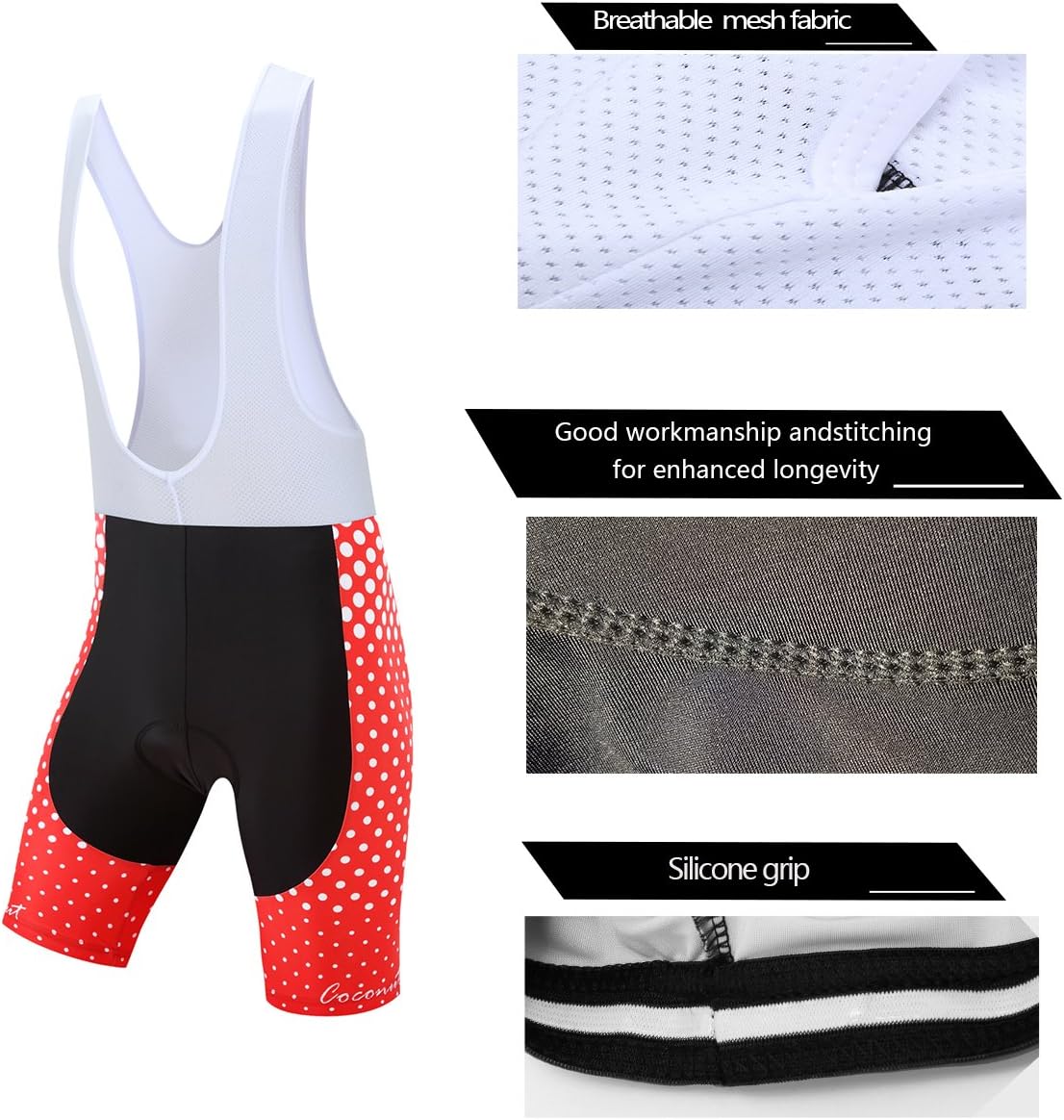Coconut Ropamo CR Men's Cycling Jersey Set Road Bike Jersey Zipper Pocket Short Sleeves Cycling Kits Bib Shorts 3D Padded