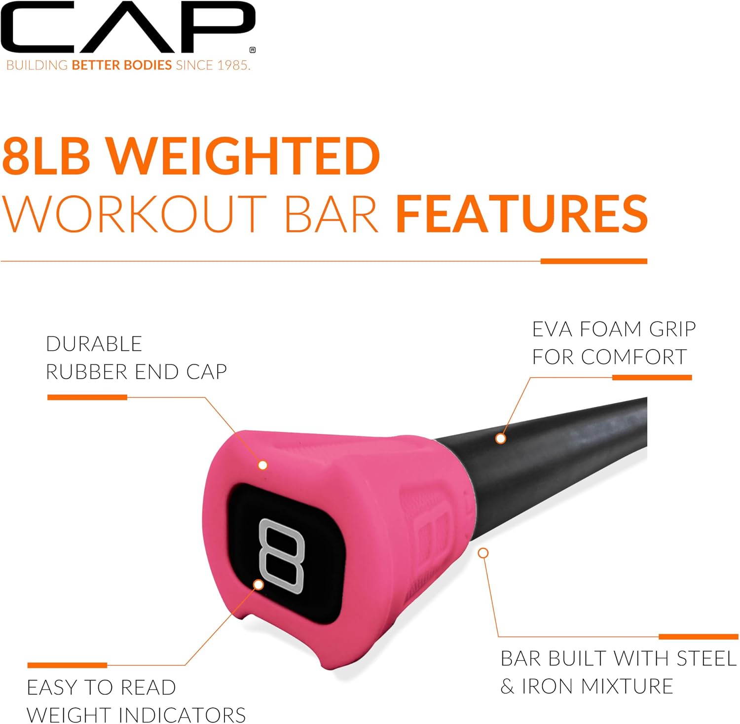 CAP Barbell Weighted Workout Bar | 5-20 lb | Multiple Options