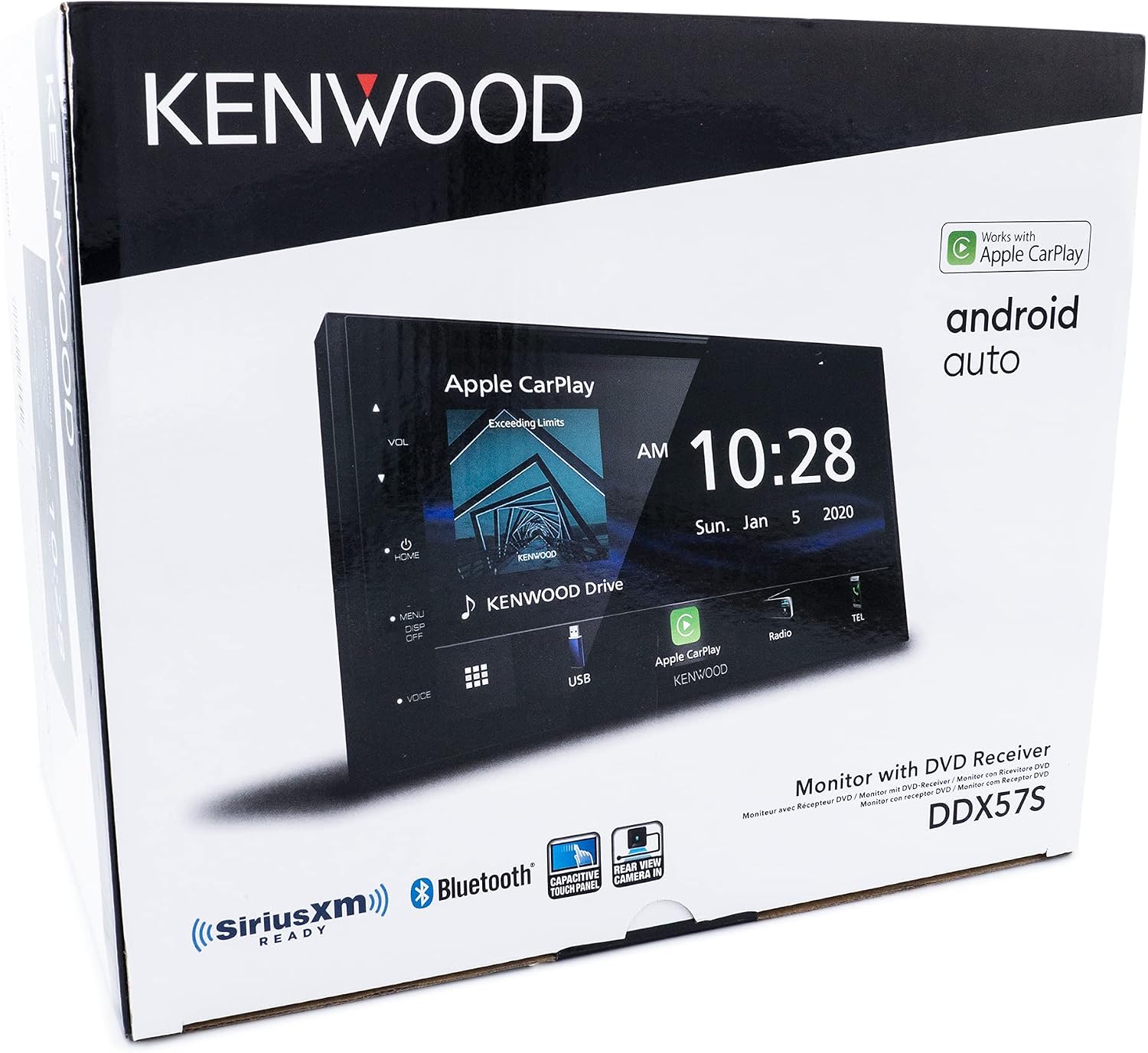 KENWOOD DDX5707S Double Din DVD Car Stereo with Apple Carplay and Android Auto, 6.8 Inch Touchscreen, Bluetooth, Backup Camera Input, Subwoofer Out