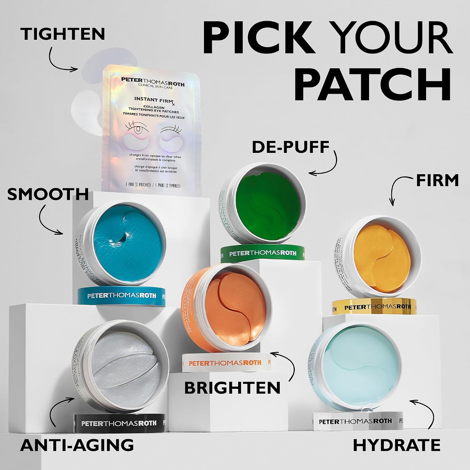 Peter Thomas Roth | Peptide Skinjection™ Expression Line Hydra-Gel Patches | Smoothing Peptide Eye Mask Patches for Fine Lines and Wrinkles