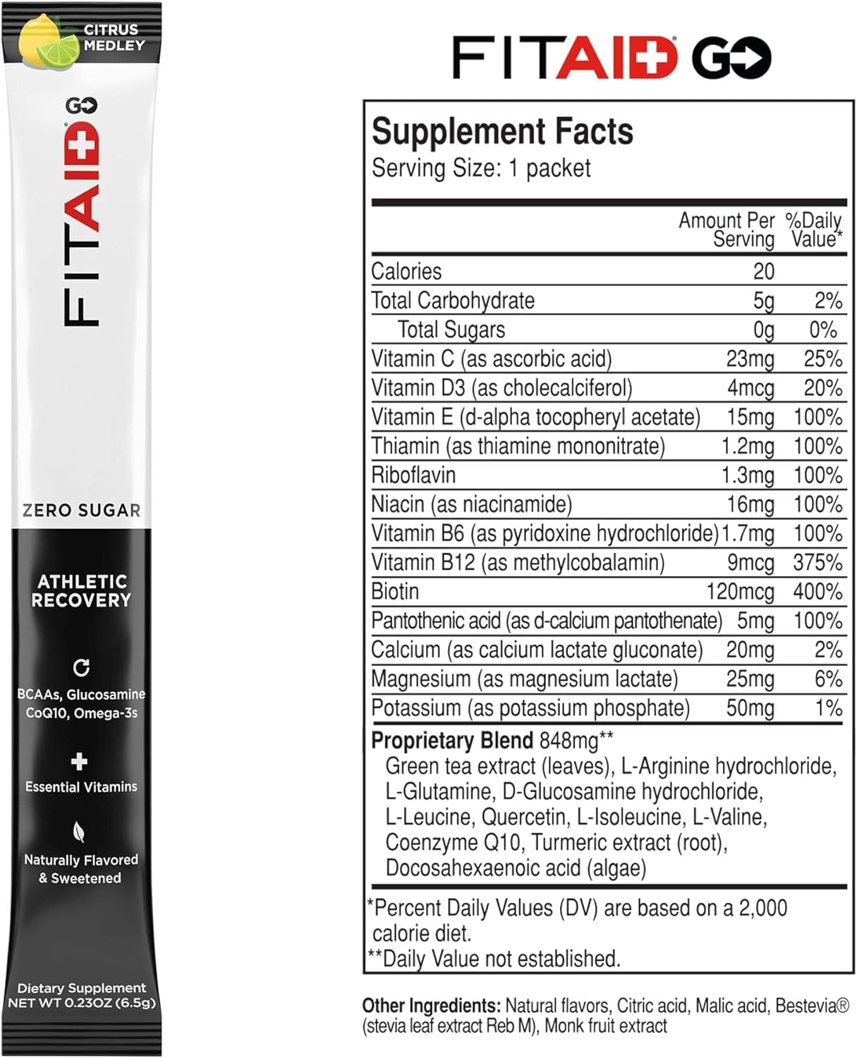 LIFEAID IMMUNITYAID GO Zero Sugar Hydration Packets (14 Packets)