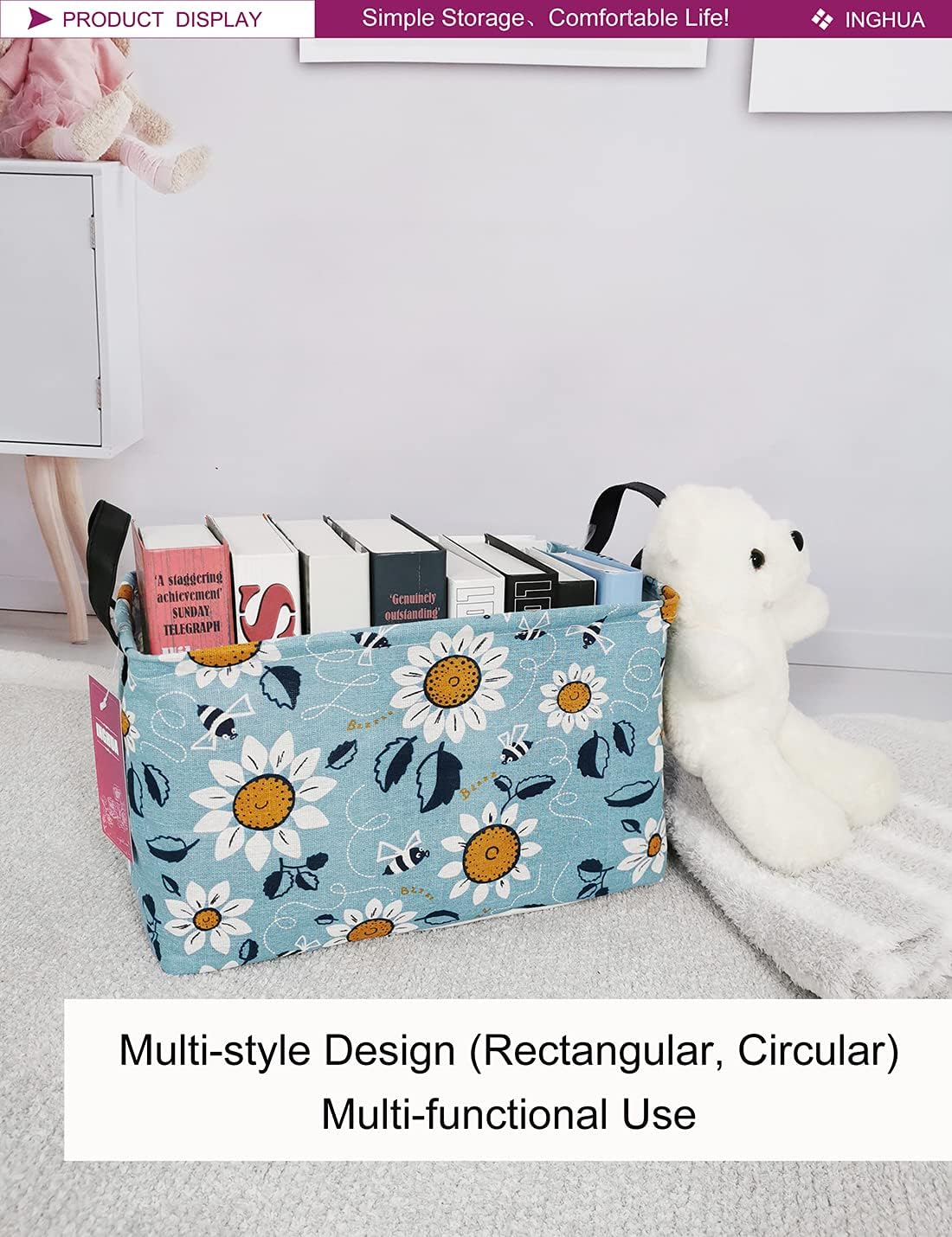 Rectangular Storage Basket Gift Bag Rec Spaceships