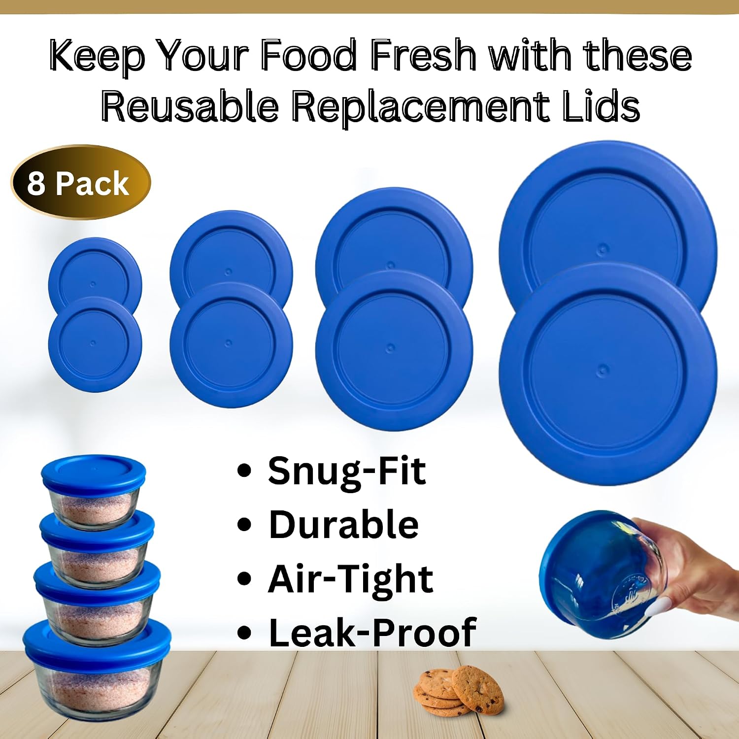 1, 2, 4 & 7 Cup Green, Orange, Blue, Red Replacement Lids/Covers for Pyrex