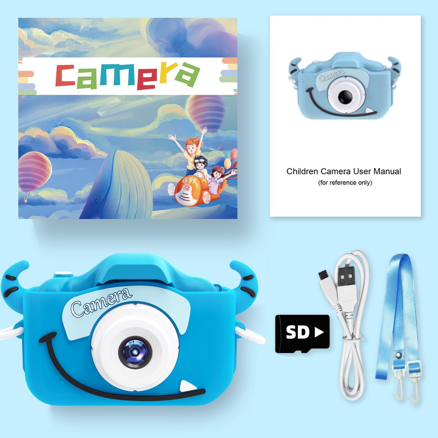 Goopow Kids Camera Toys for 3-8 Year Old Girls Boys,Children Digital Video Camcorder Camera with Cartoon Soft Cover, Best Chritmas Birthday Festival Gift for Kids