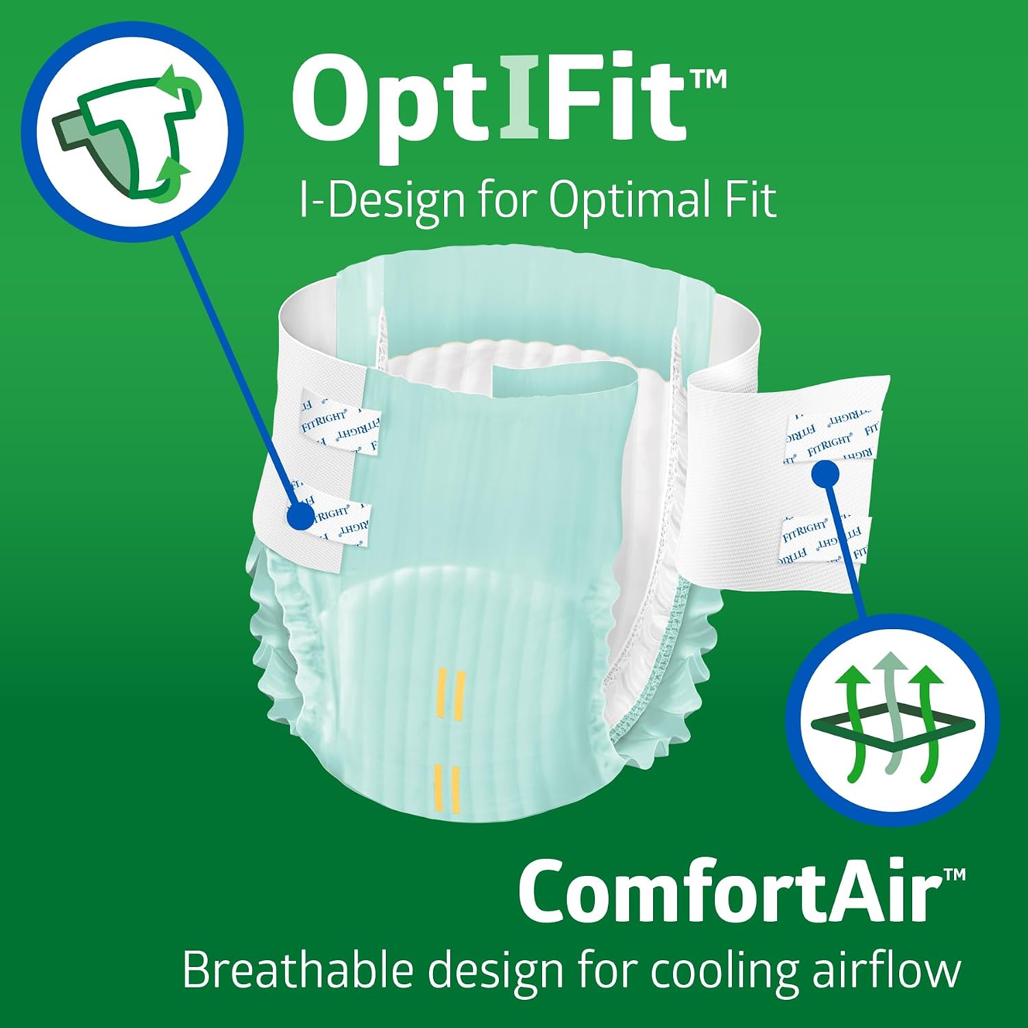 FitRight Ultra Adult Diapers, Disposable Incontinence Briefs, Leak-Proof Diaper, Absorbent Briefs for Men and Women, Maximum Protection, 2XL, 60 – 70 in, 20 Briefs per Bag
