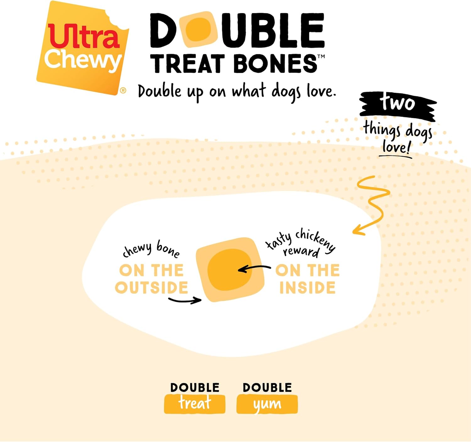 Ultra Chewy Chicken Double Treat Bones, 12 Count