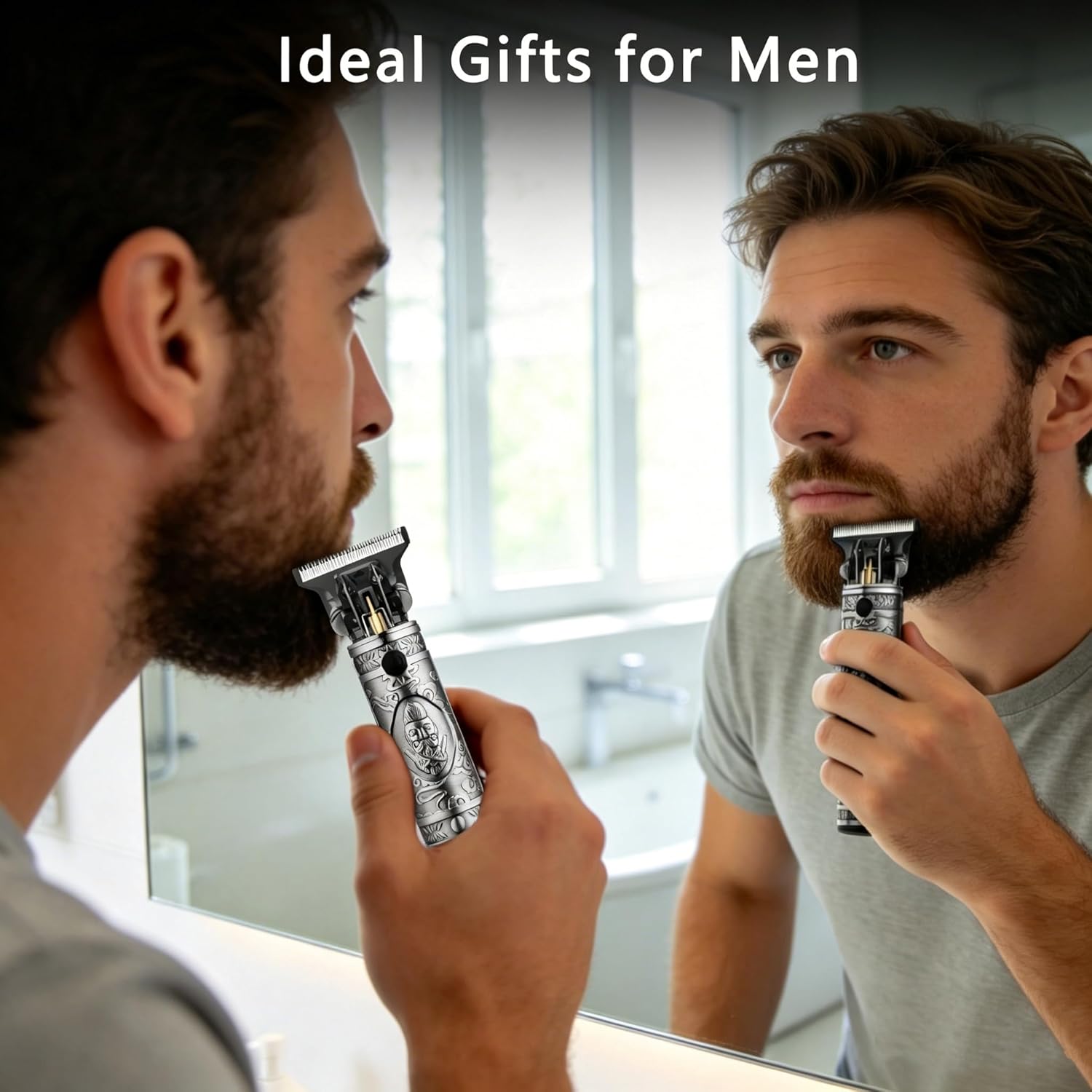 AMULISS Beard Trimmer for Men,Zero Gapped Vintage Professional Hair Clipper