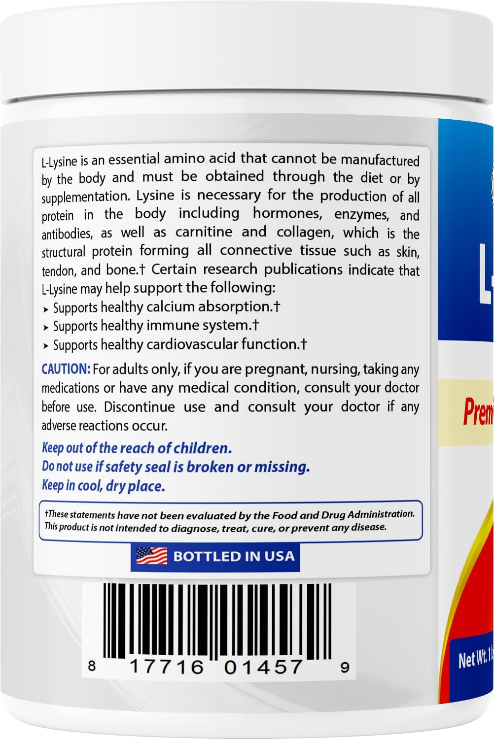 Best Naturals Lysine Powder, 1 Pound - 100% Pure (1 LB (Pack of 1))