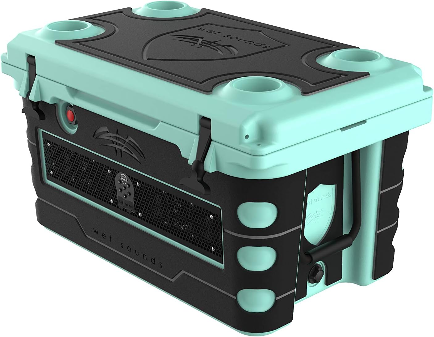 Wet Sounds Stealth SHIVR-55-SFM Seafoam Audio Cooler Speaker Bundle | Seafoam high-output audio cooler speaker system with full Gator Step kit in
