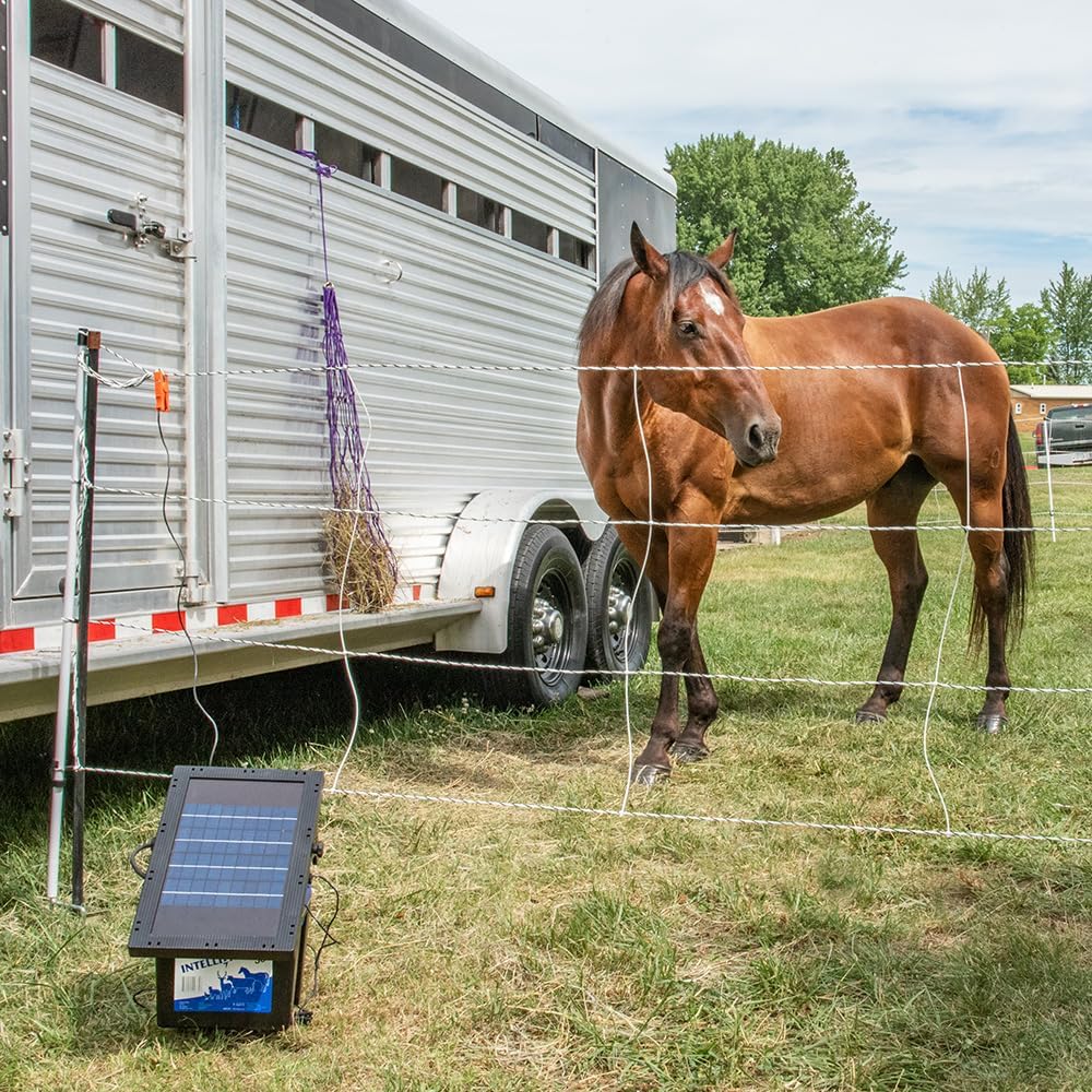 Premier 1 Solar IntelliShock® 30 Fence Energizer | 0.3J. Reduces demand when voltage is high. Includes 12V/15AH battery