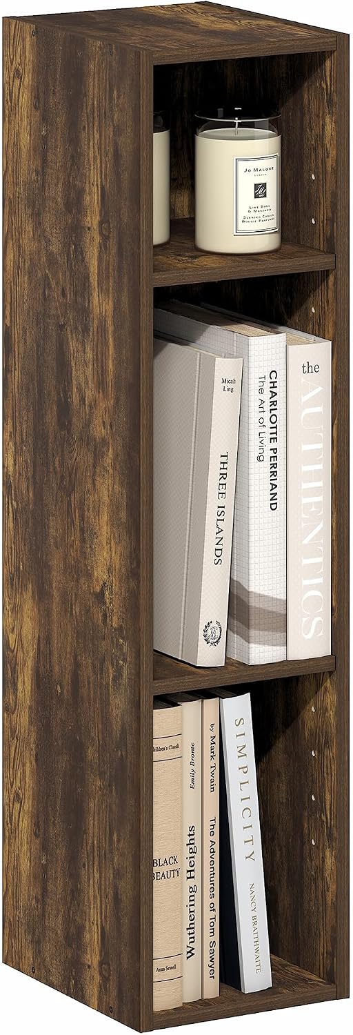 Furinno LUDER Book Shelf, 6-Tier Tall Modern Bookshelf, Bookcase with Open Shelves, 9.3 x 12 x 71, for Living Room, Bedroom, Home Office, White