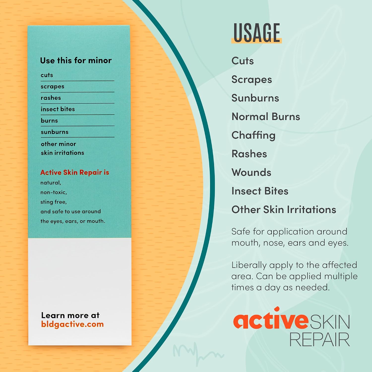 Active Skin Repair First Aid Spray with Medical Grade Hypochlorous, 3 oz | Natural and non-toxic, hypochlorous acid, no-sting formula, minor cuts, wounds, scrapes, rashes, sunburns, travel size