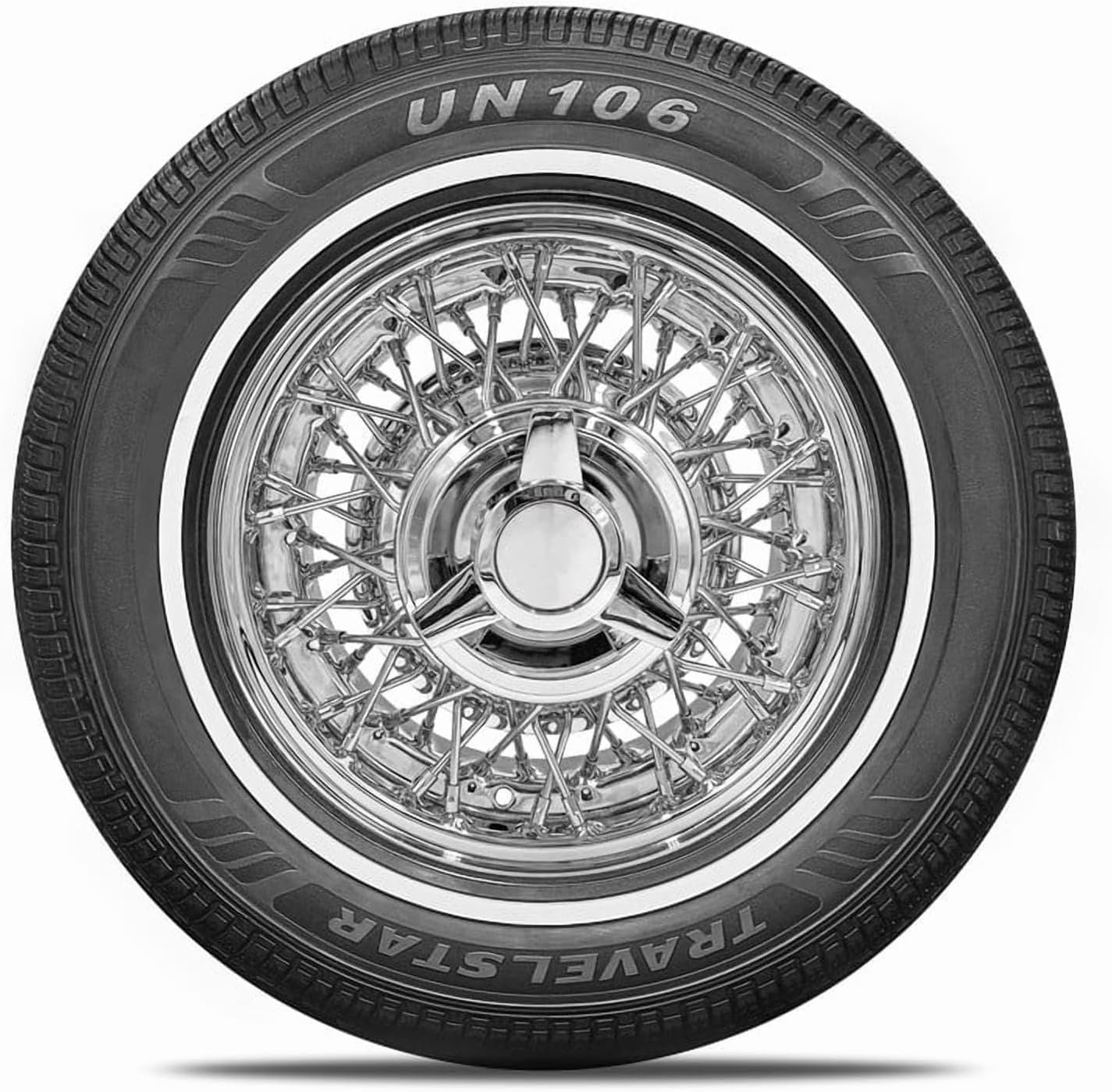 Travelstar UN106 All Season 215/70R15 18mm White Wall Radial Passenger Car Tire- 215/70-15 98T + Three-Year Road Hazard Warranty Included 215/70/15 (Tire Only)