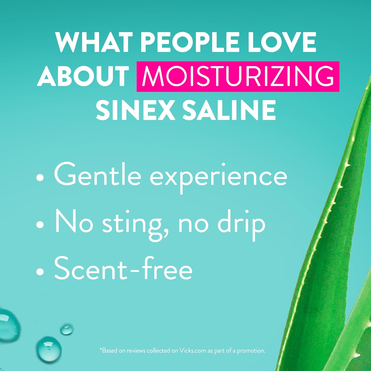 Vicks Sinex Saline Moisturizing Nasal Spray, with Aloe, Drug Free Ultra Fine Mist, Clear Everyday Sinus Congestion Fast