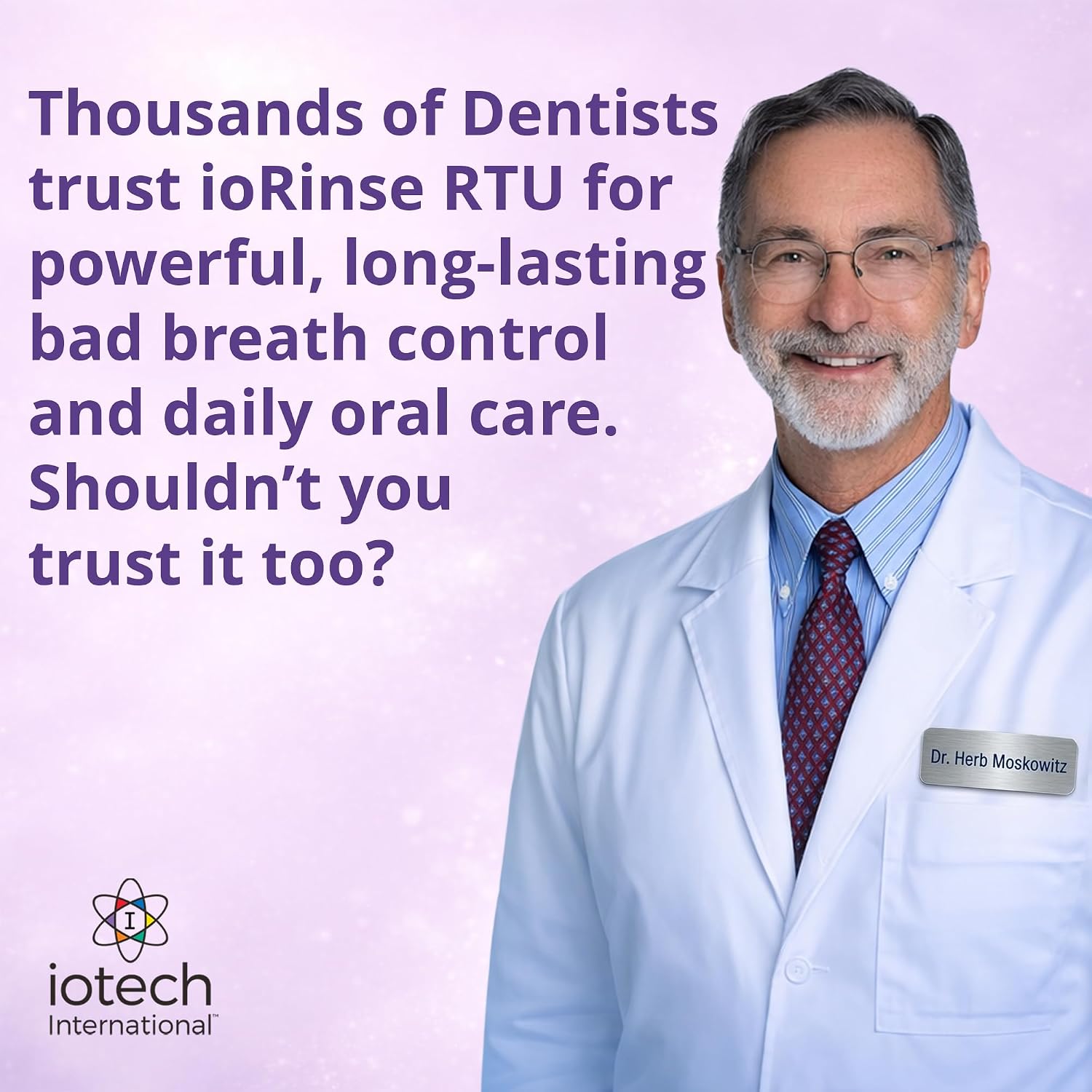 ioRinse RTU Halitosis Mouthwash, Molecular Iodine Oral Rinse, Soft Mint, 1L