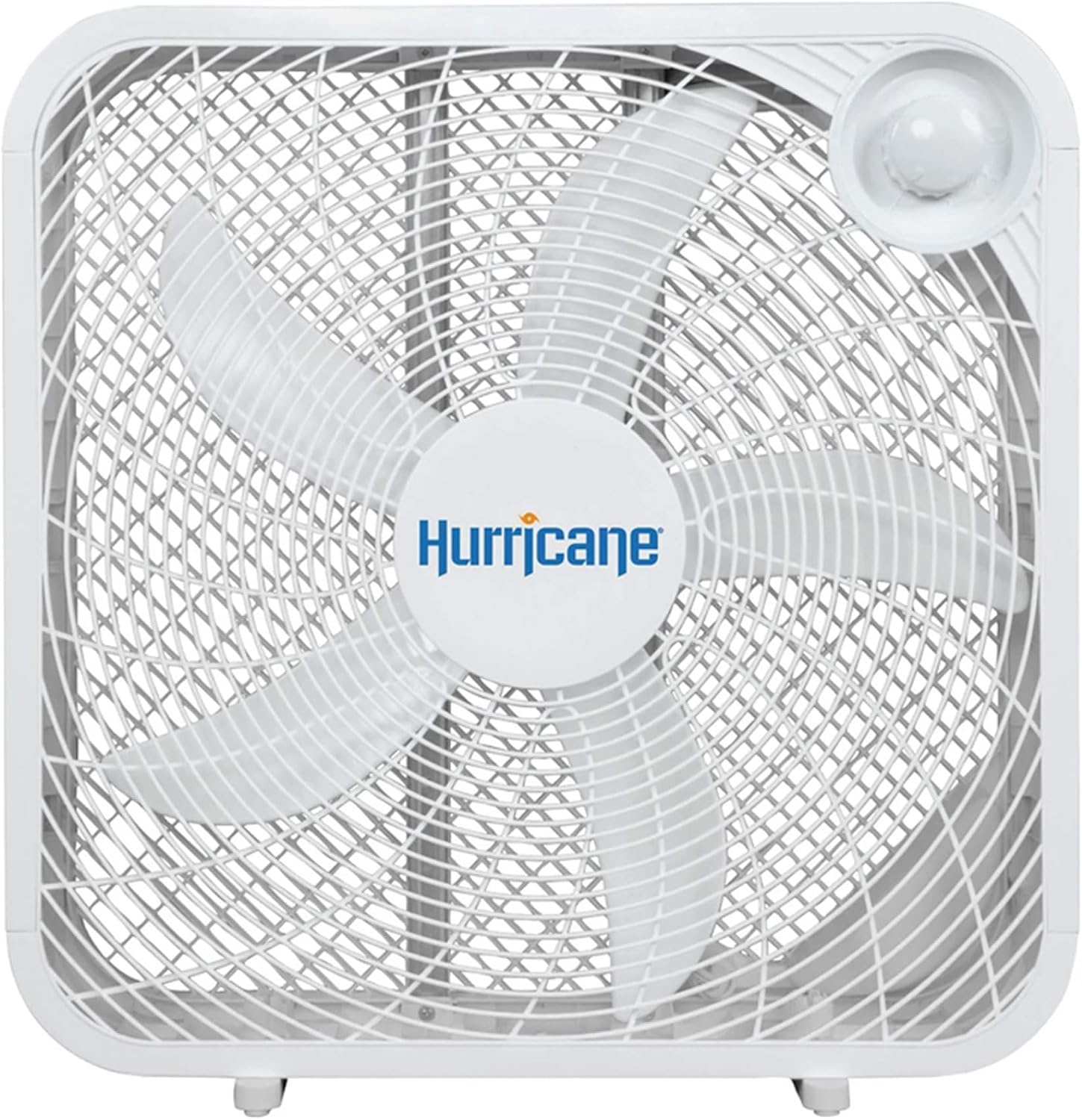 Hurricane Classic Floor Box Fan with 3 Speed Settings, White - 20in | Corded Portable Electric Air Cooling Unit w/ Powerful 2400 CFM Airflow for Home, Garage, Office, Bedroom & Basement