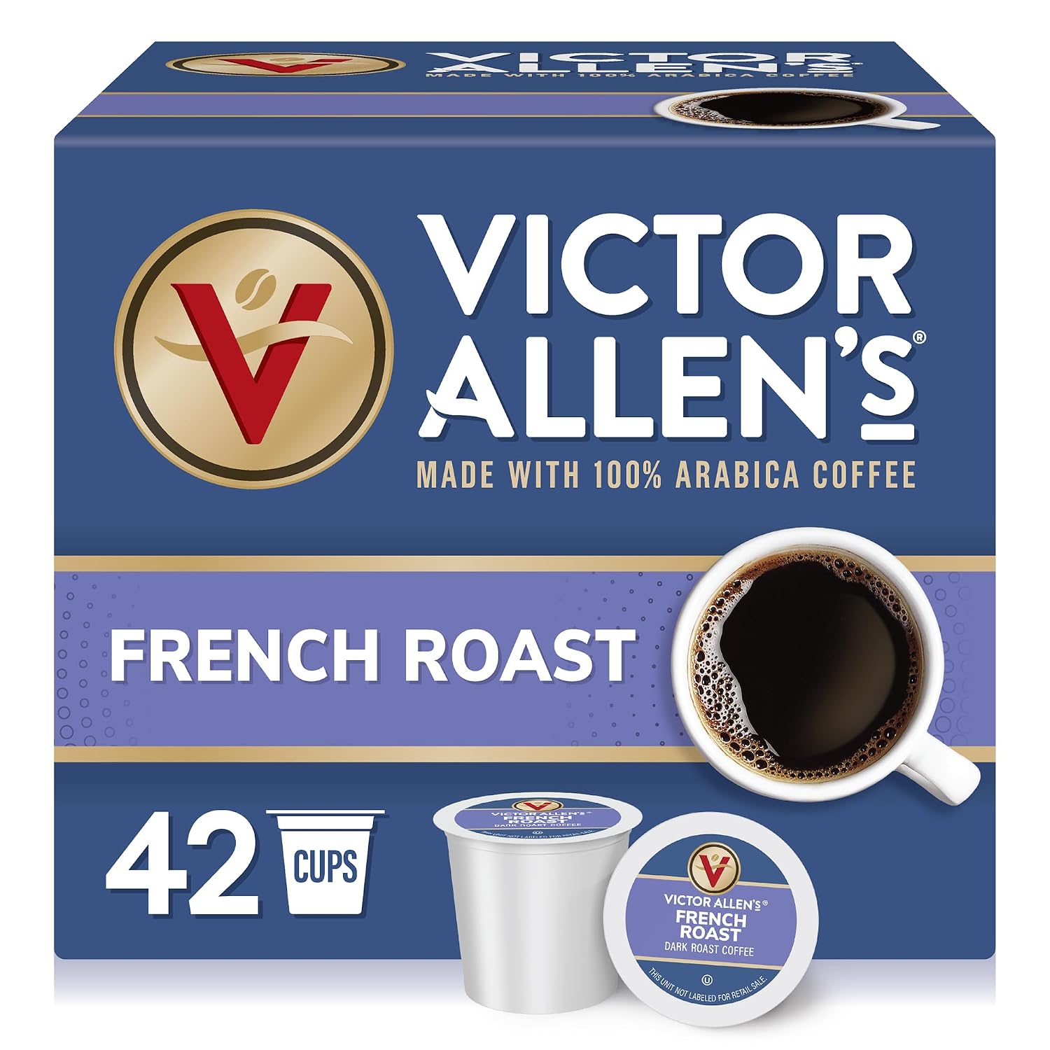 Victor Allen's Coffee Donut Shop Blend, Medium Roast, 80 Count, Single Serve Coffee Pods for Keurig K-Cup Brewers | 100% Arabica beans, Compatible with all K-Cup brewers, Kosher-OU (Pareve), 90-150mg caffeine per serving