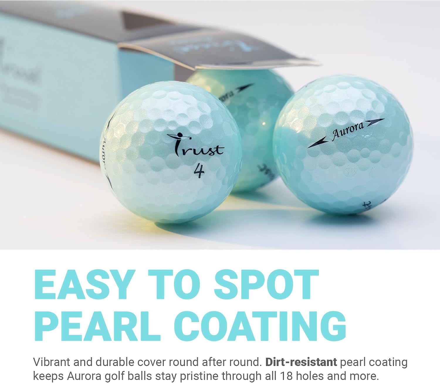 Trust Golf Balls - Aurora & Rosa Crystal Urethane Series | Eye-Catching & Easy to Spot | Maximum Distance, Soft Feel, Straight Flight