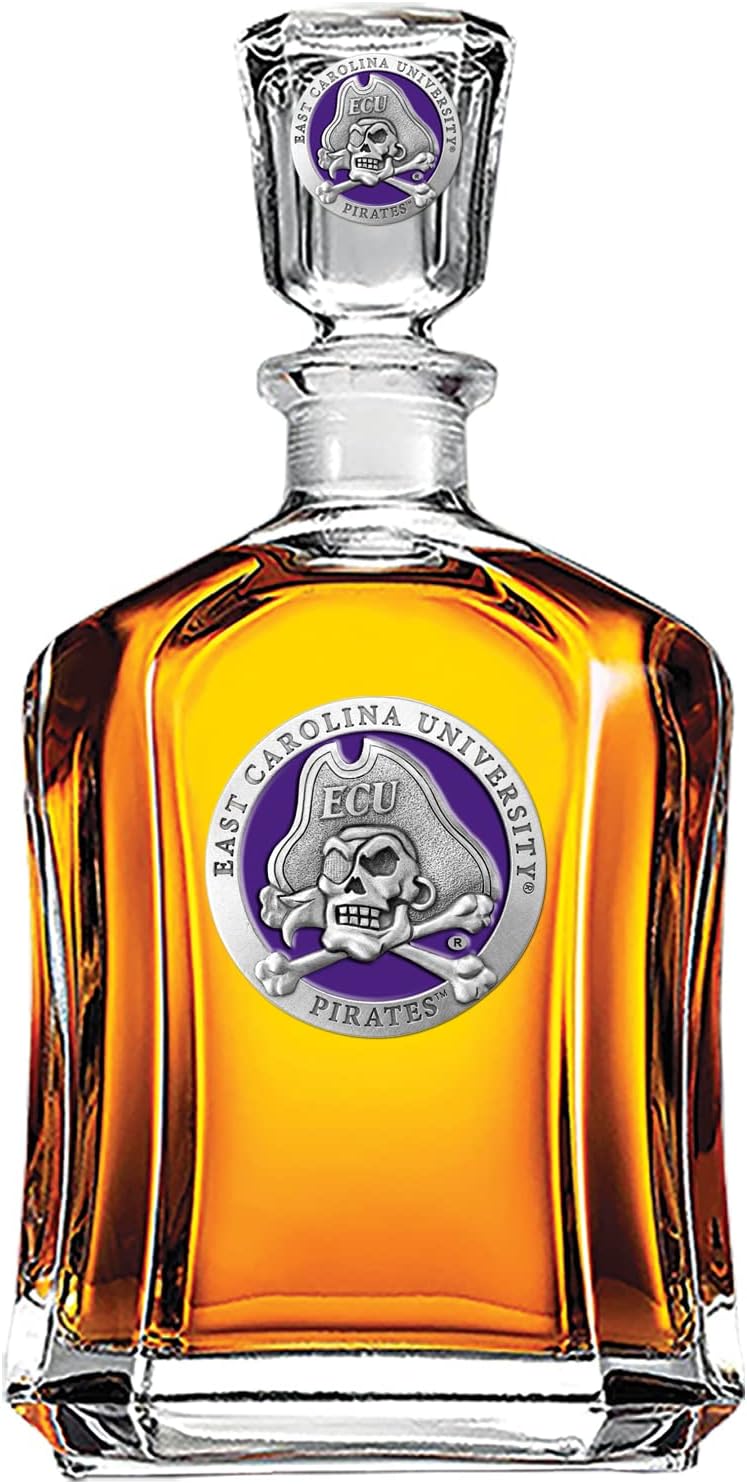 Marines Decanter – Eagle Globe & Anchor | 24 OZ Whiskey Decanter for Liquor with Airtight Stopper | Expertly Crafted Pewter Glass Clear