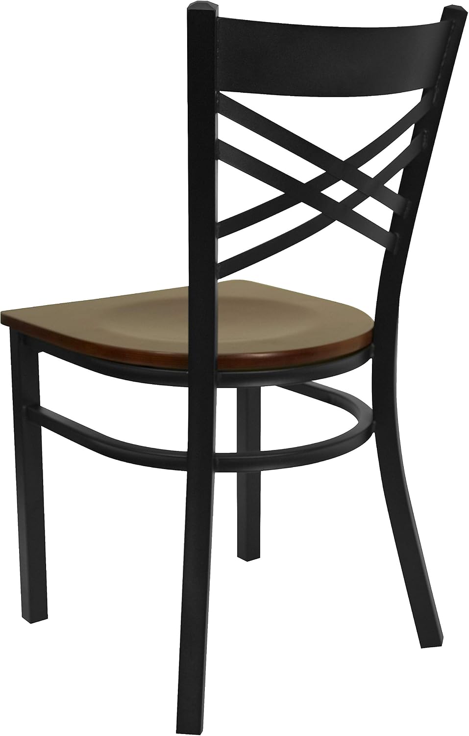 Flash Furniture Hercules Series "X" Back Metal Restaurant Chairs, Modern Upholstered Armless Dining Chairs for Restaurants/Kitchens, Set of 2, Black