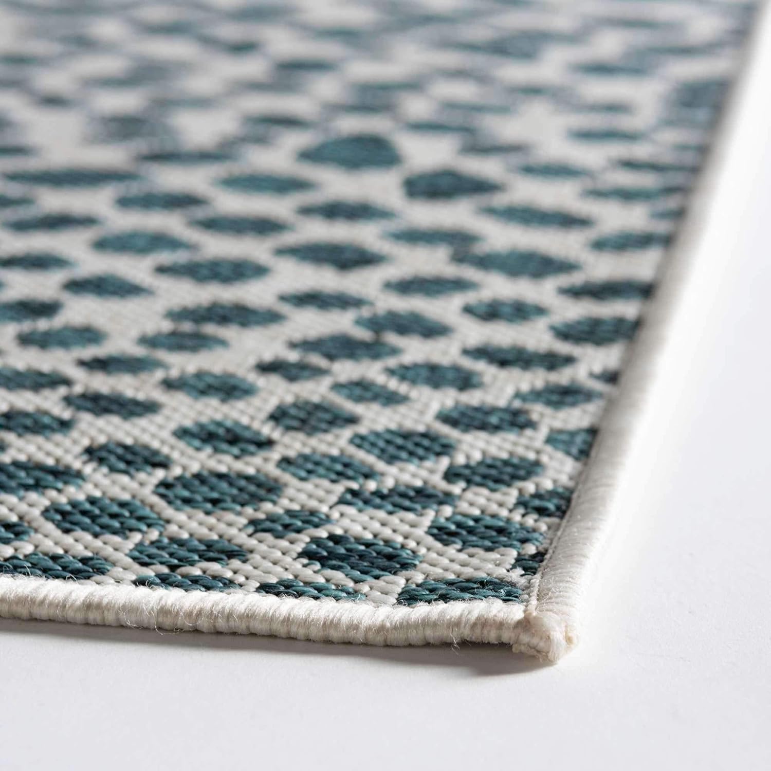 Unique Loom Outdoor Collection Area Rug - Cape Town (9' x 12' Rectangle, Blue/Ivory)
