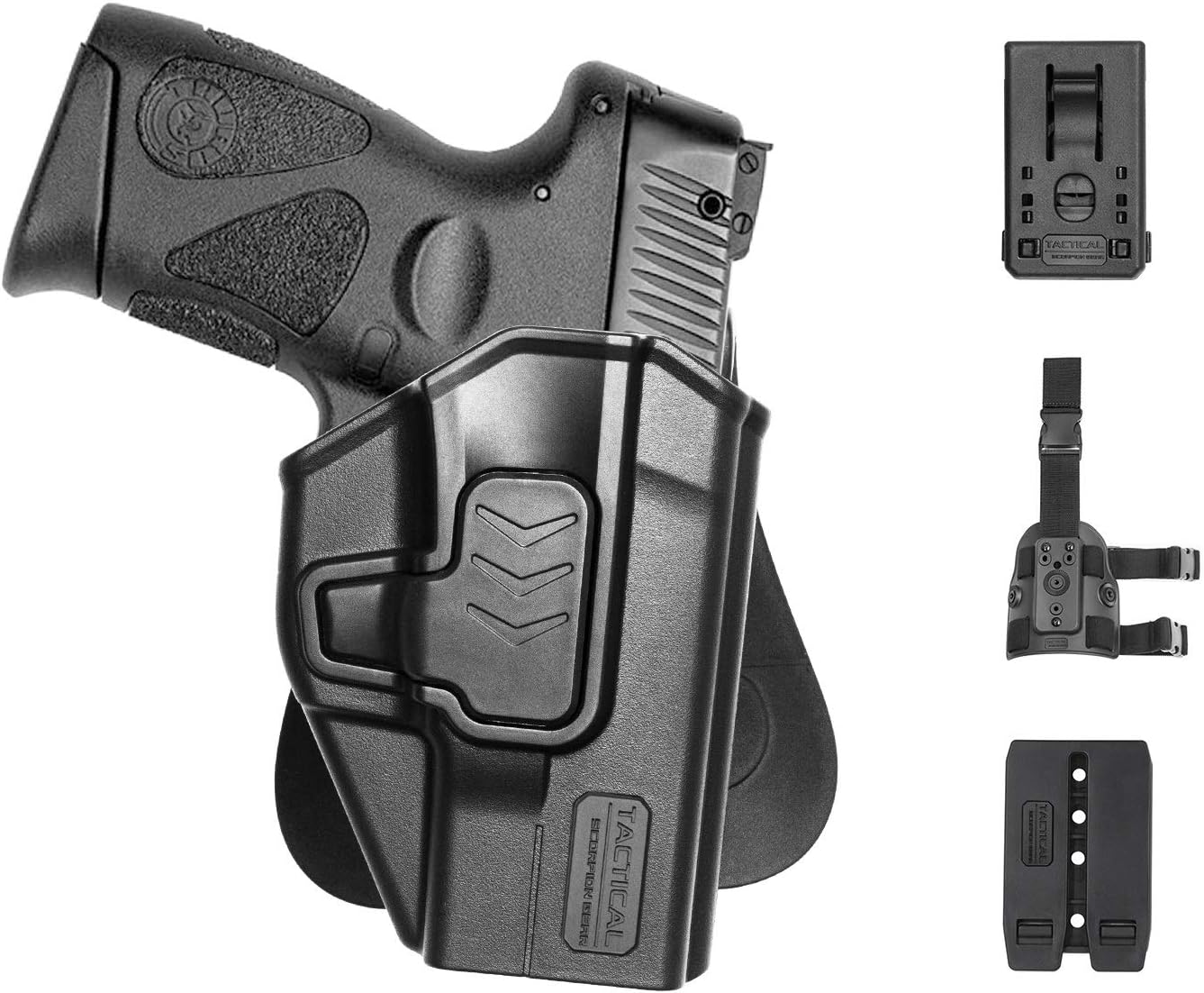 Tactical Scorpion Gear Slimline Modular Level II Retention Paddle Holster: fits Taurus Millennium G2 PT111 PT132 PT138 PT140 PT745 G2c G3c