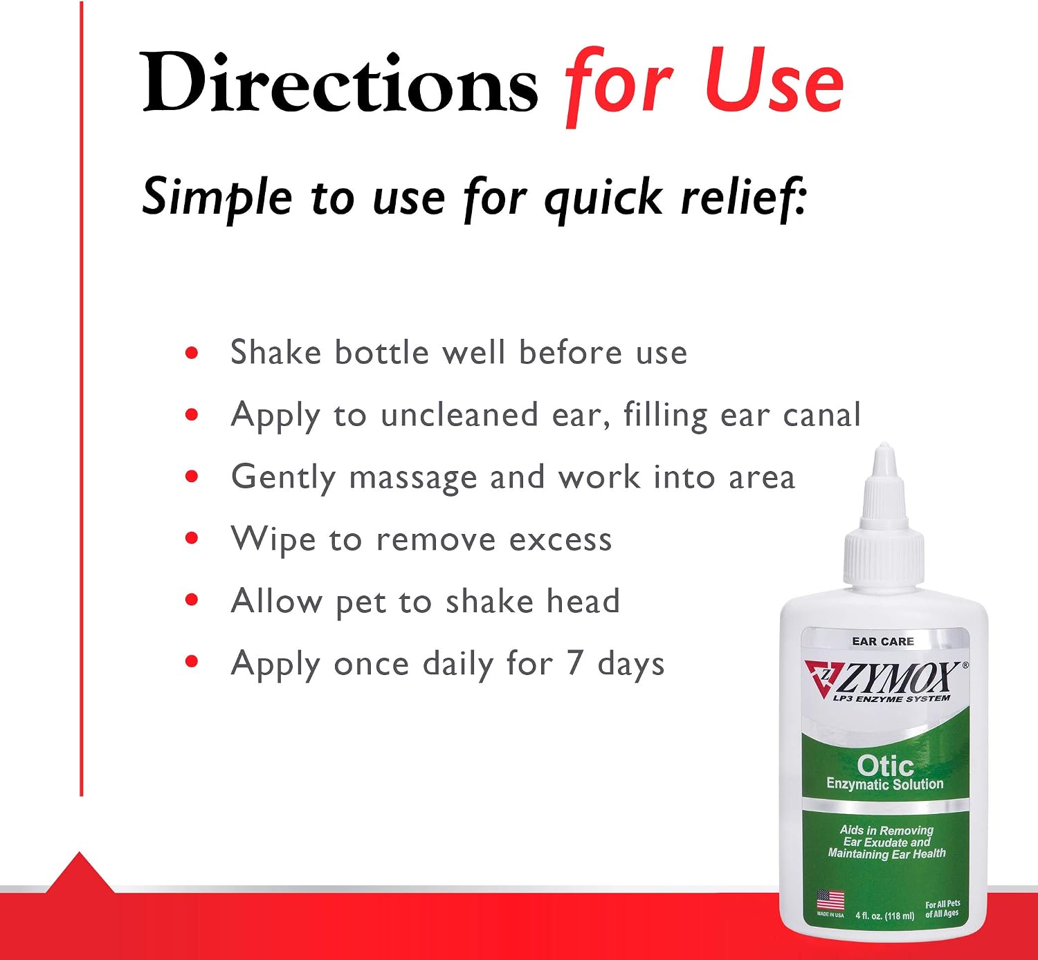 PKB Animal Health Zymox Otic Enzymatic Solution for Dogs and Cats to Soothe Ear Infections Without Hydrocortisone for Itch Relief, 4oz