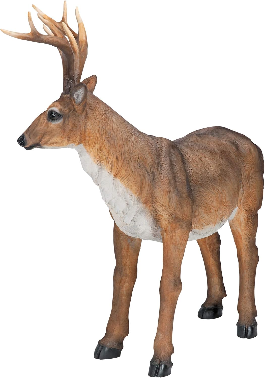 Design Toscano Big Rack Deer Buck Indoor/Outdoor Garden Decoy Animal Statue, 28 Inch Long, 24 Inch Tall, Cast Stone Resin, Brown Finish