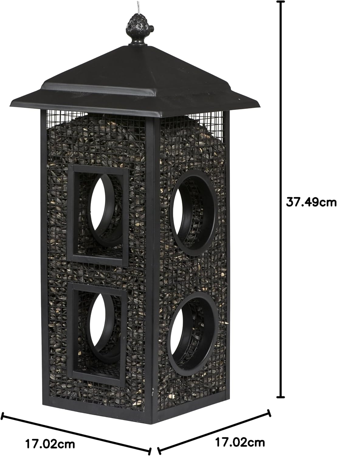 Perky-Pet Fly-Thru Wild Bird Feeder, 2 lb Seed Capacity | All-Metal Construction, Mesh Sides