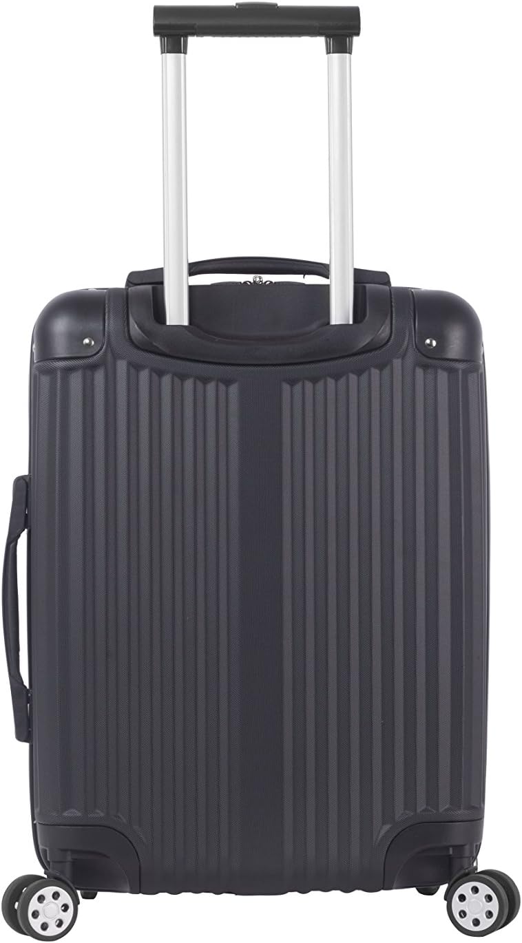 Rockland Berlin Hardside 3 Piece Expandable Spinner Wheel Luggage Set, (20"/24"/28"), Black