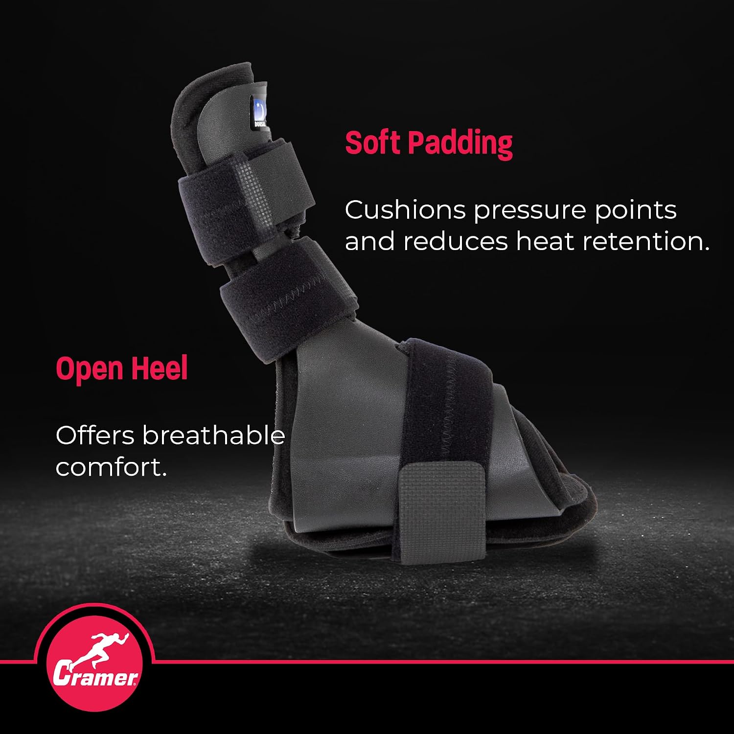 Cramer Dorsal Night Splint, Small, Foot Brace for Plantar Fasciitis Support, Lightweight Low-Profile Sleep Aid, Adjustable Arch Alignment Splint for Left or Right Foot, Slip-Resistant Fit
