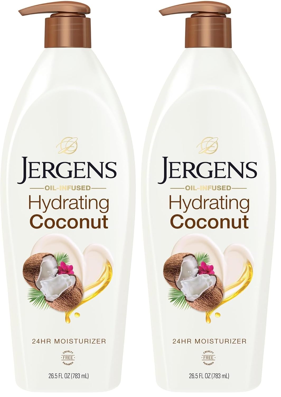 Jergens Hydrating Coconut Body Lotion, Hand and Body Moisturizer, Infused with Coconut Oil, Hydrates Dry Skin Instantly, Dermatologist Tested, 16.8 oz | Coconut Oil, Instantly Hydrates, Dermatologist Tested, Extra Dry Skin Care, Long-Lasting Moisture