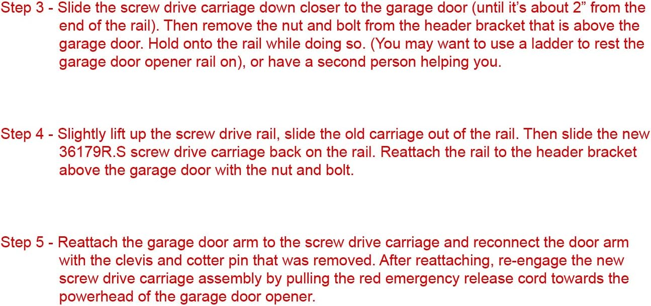 Genie Garage Door Opener Screw Drive Carriage - All Models