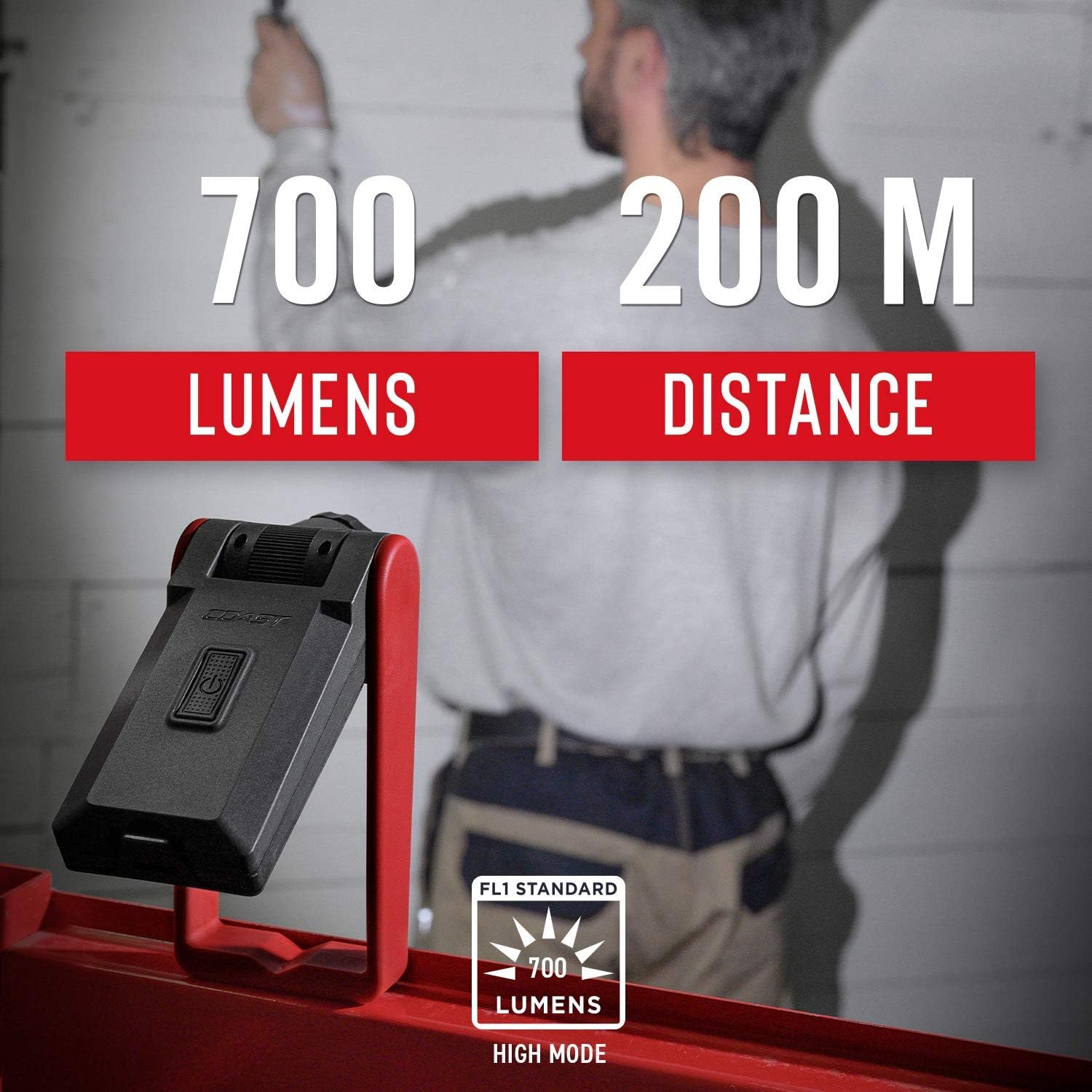 Coast PM300 700 Lumen Magnetic Focusing Worklight with 360-Degree Rotating Handle and Pivoting Beam