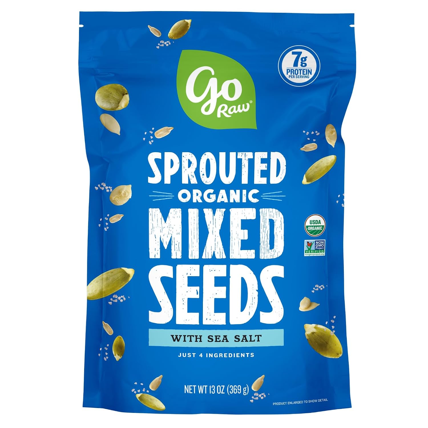 Go Raw Organic Sprouted Pumpkin Seeds - Sea Salted Pepita Snack | Keto, Non-GMO, Vegan, Gluten-Free, Kosher, Paleo, Protein-Packed Superfood, Healthy Vegan Snack for Adults and Kids, 14oz Bag