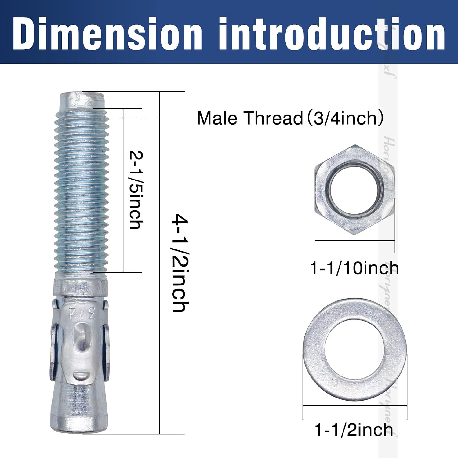 3/8 Concrete Anchors, Concrete Wall Anchors, Metal Wedge Bolts