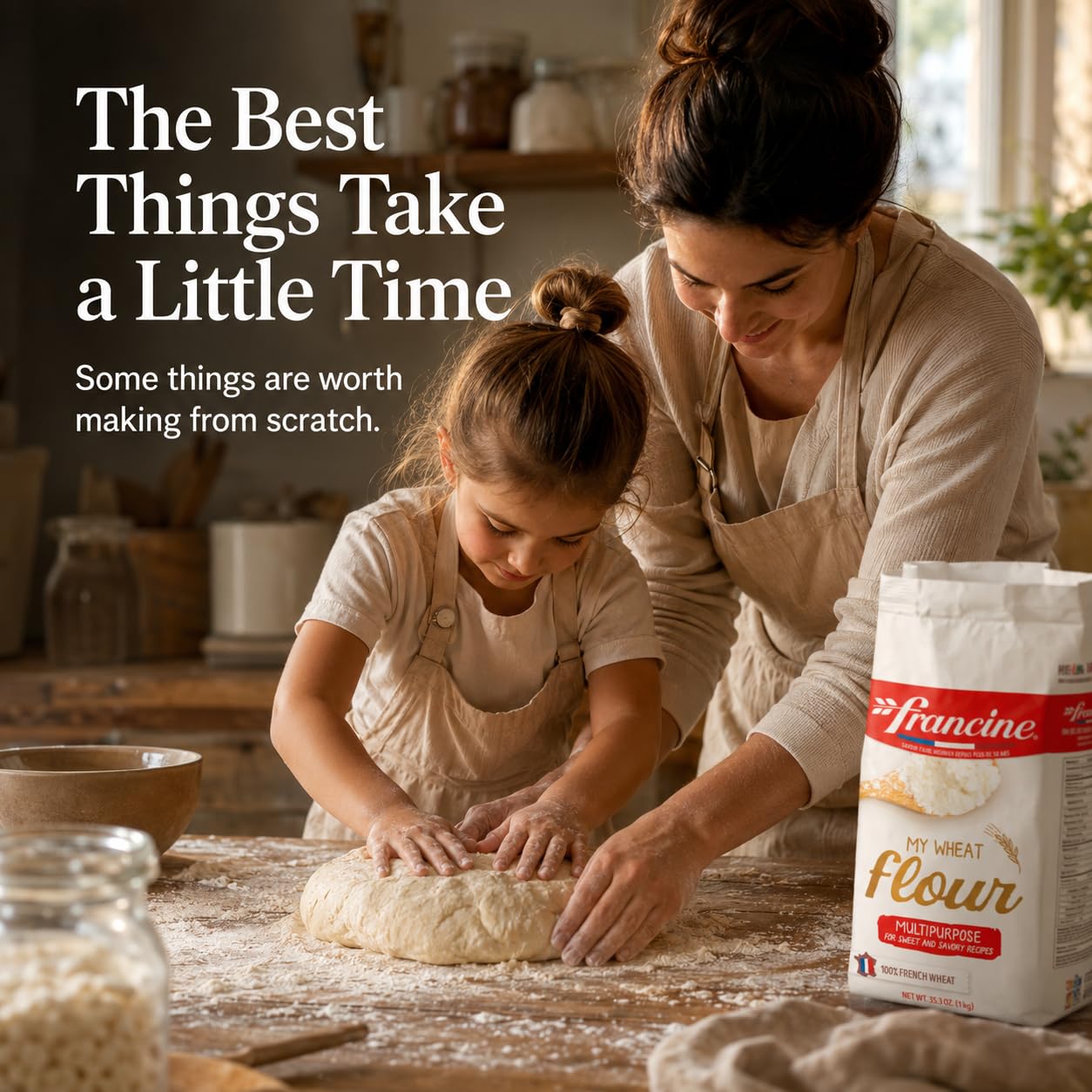 Francine T65 All-Purpose French Flour, Unbleached, 10% Protein, 2.2lb (2-Pack)