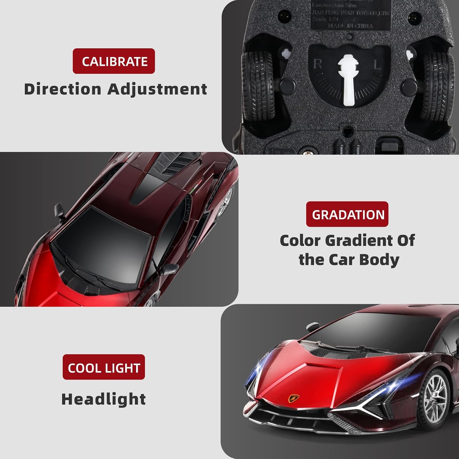 MIEBELY Licensed Bugatti Divo 1:24 Model RC Race Car for Kids Adults | Officially licensed;2.4GHz control; LED headlights;3.7V battery;sturdy ABS;indoor/outdoor play;gift for boys & collectors