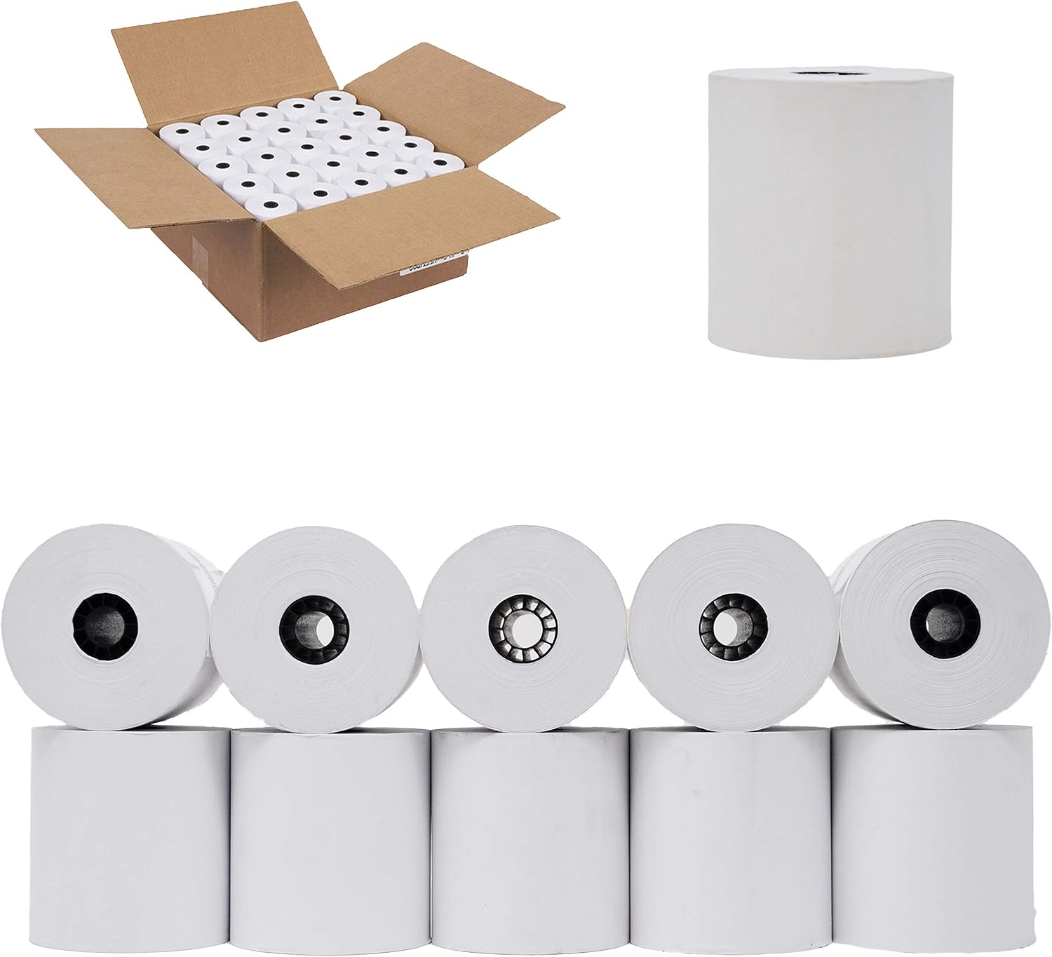 (50 Rolls) 3 1/8 x 230 Thermal Paper Receipt Rolls (55 GSM Premium Quality German Paper) Fits All POS Cash Registers BPA Free - BuyRegisterRolls